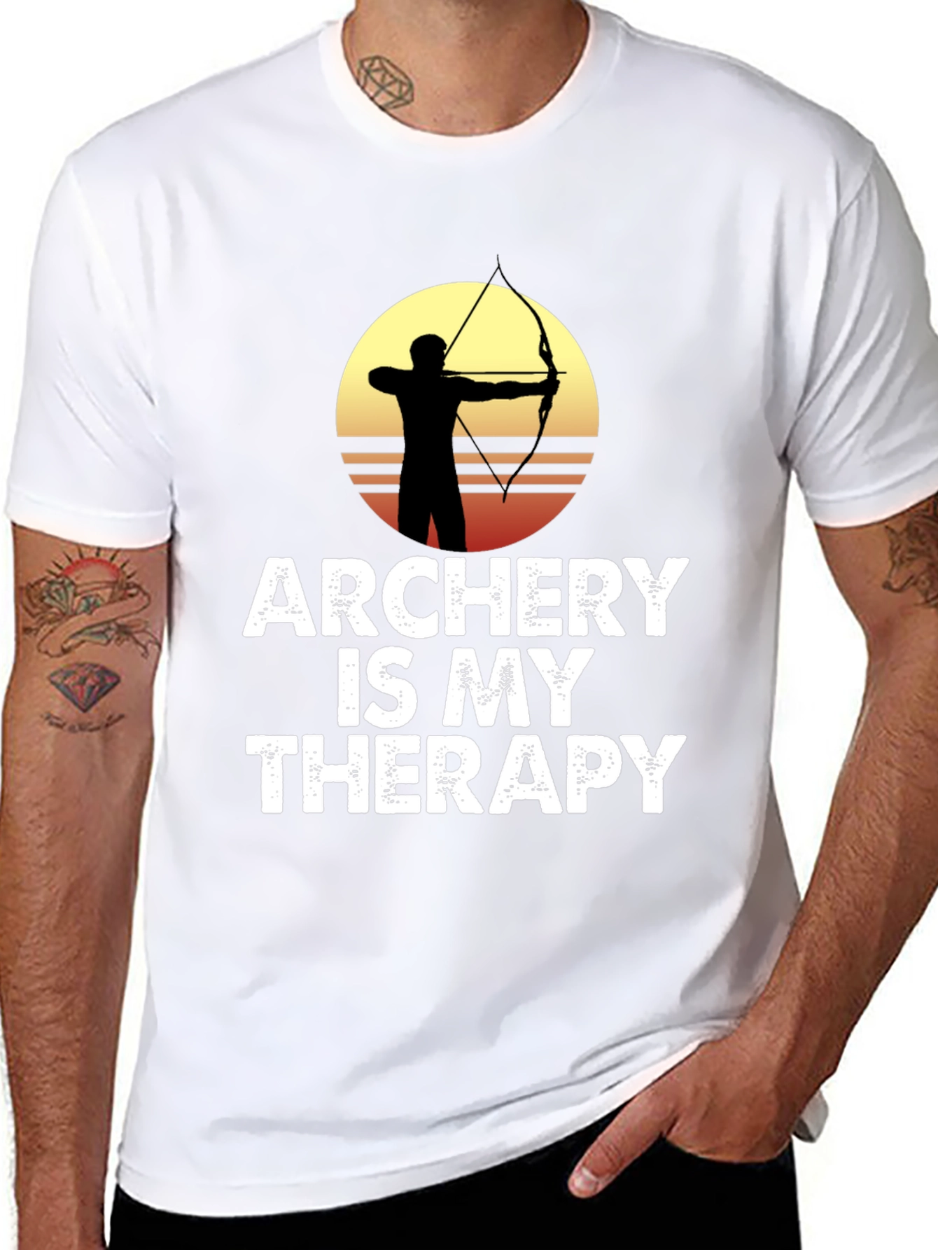 Black Archery is My Therapy Graphic T-Shirt view 8