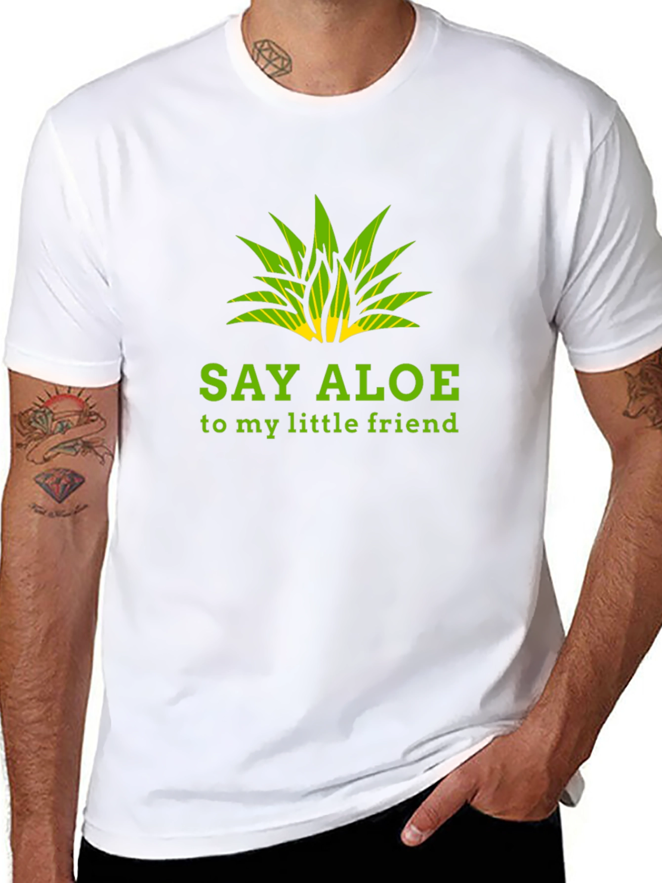 Black Say Aloe To My Little Friend Black Graphic Tee view 8
