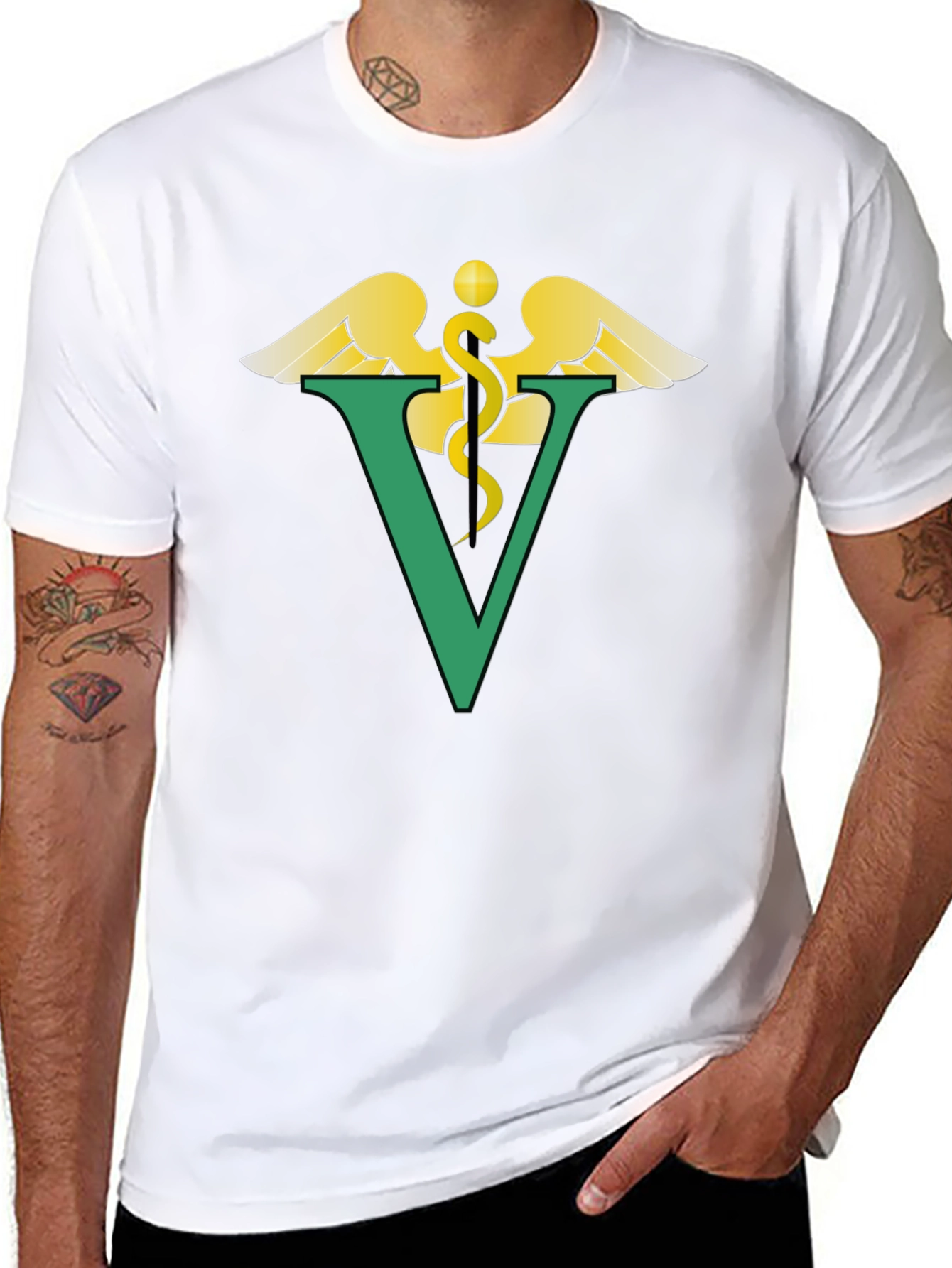 Black Vet Symbol Graphic T-Shirt - Unisex Tee view 8