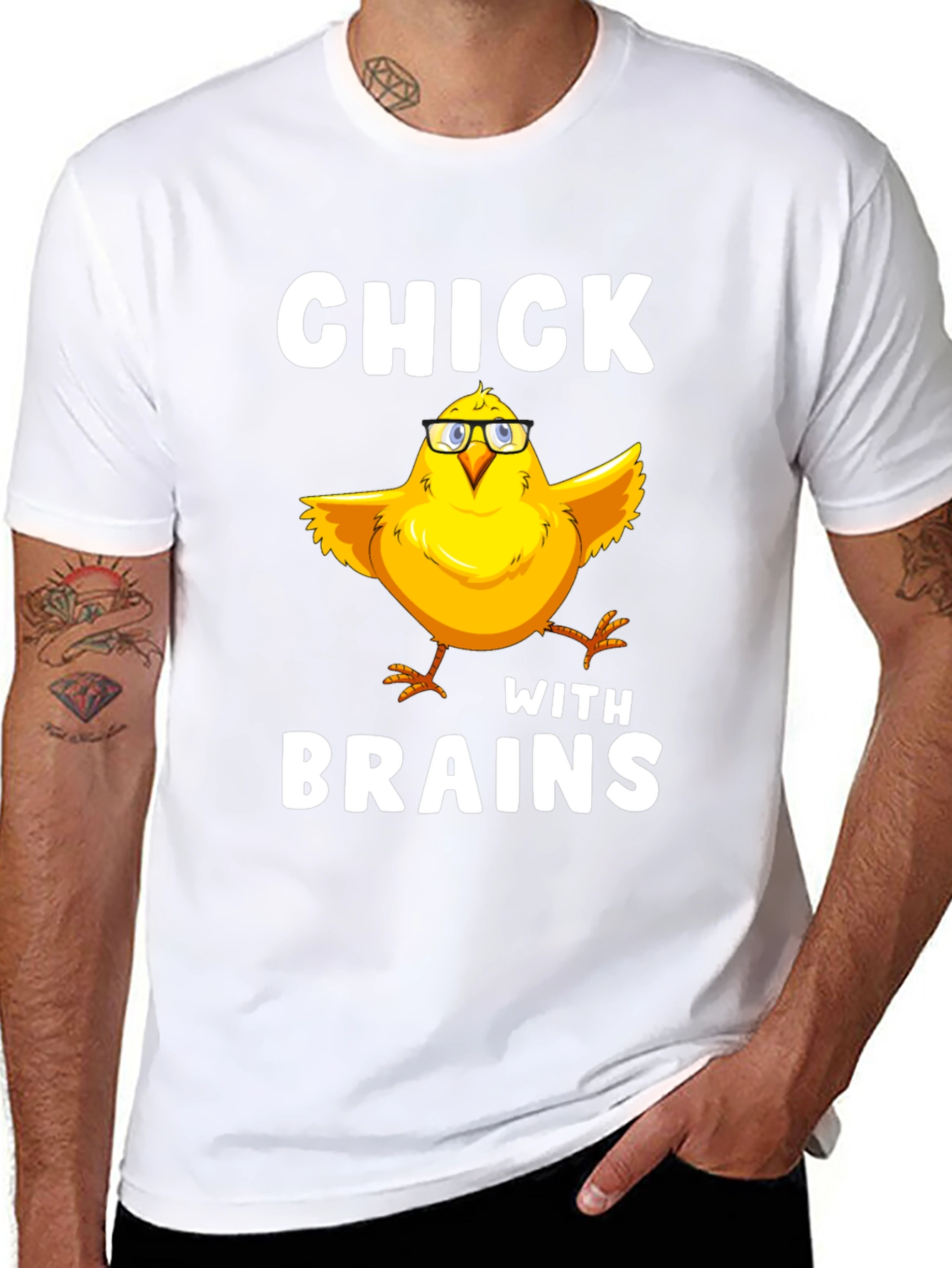 Black Chick With Brains T-Shirt Funny Bird Lover Tee view 8
