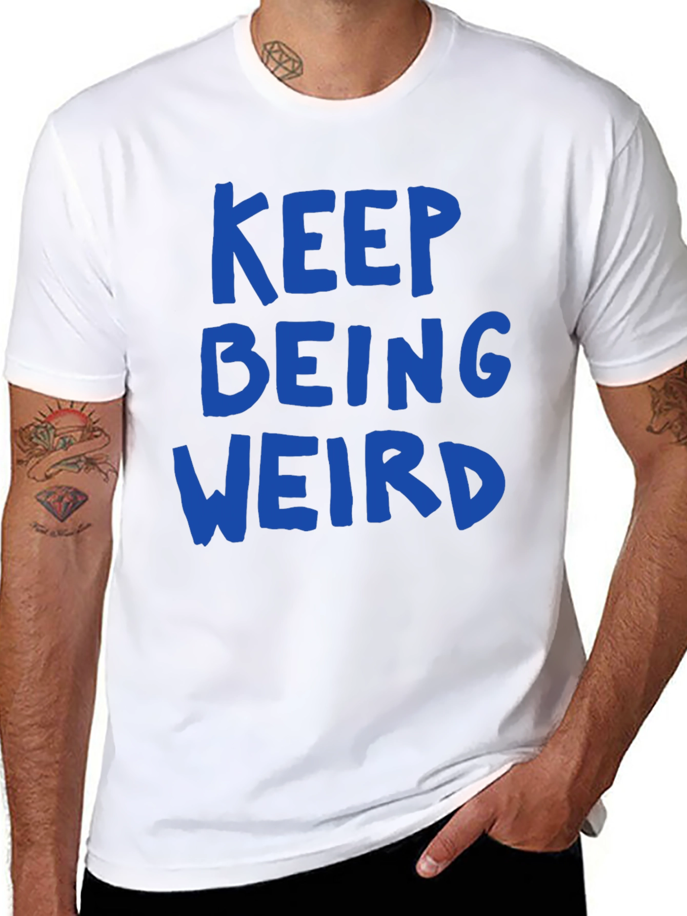Black Keep Being Weird Graphic Tee - Unisex Casual T-Shirt view 8
