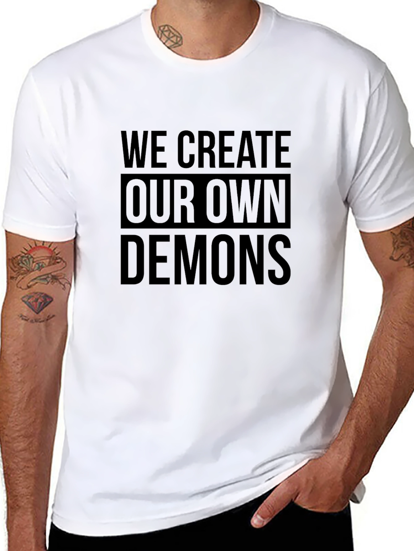 Black We Create Our Own Demons Graphic Tee - Black view 8
