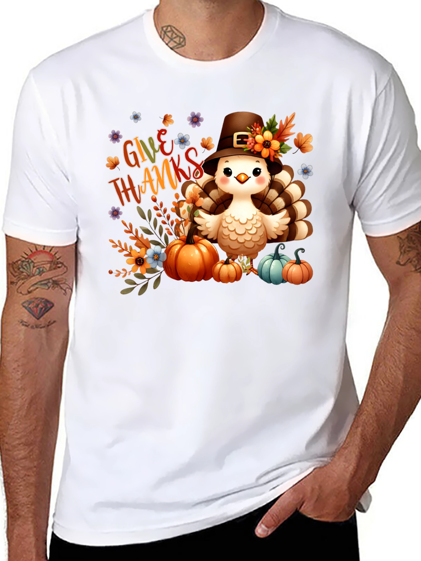 Black Give Thanks Turkey Tee view 8