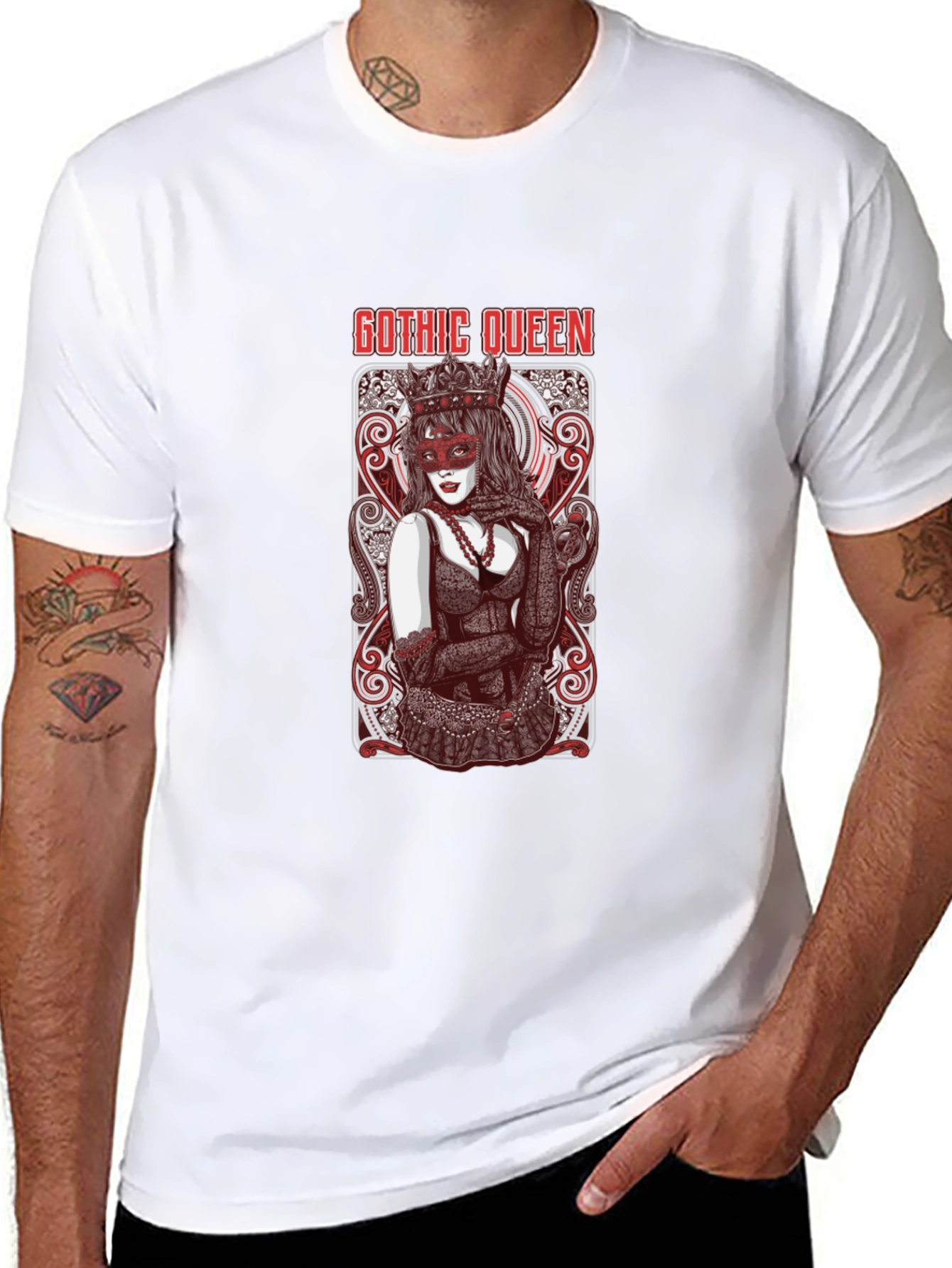 Black Gothic Queen Graphic T-Shirt - Dark & Stylish Tee view 8