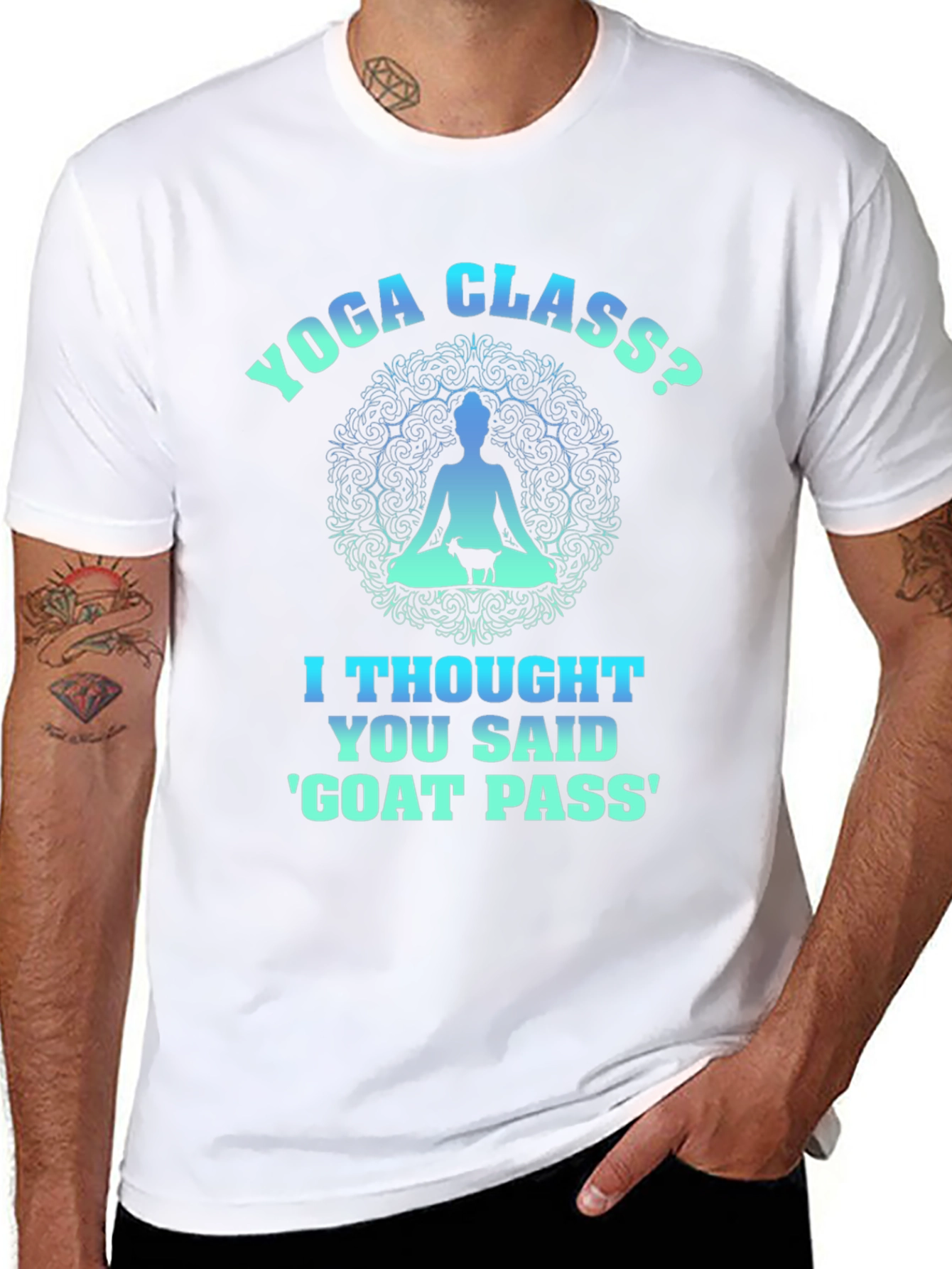 Yoga Class? Goat Pass T-Shirt Funny Graphic Tee - 8
