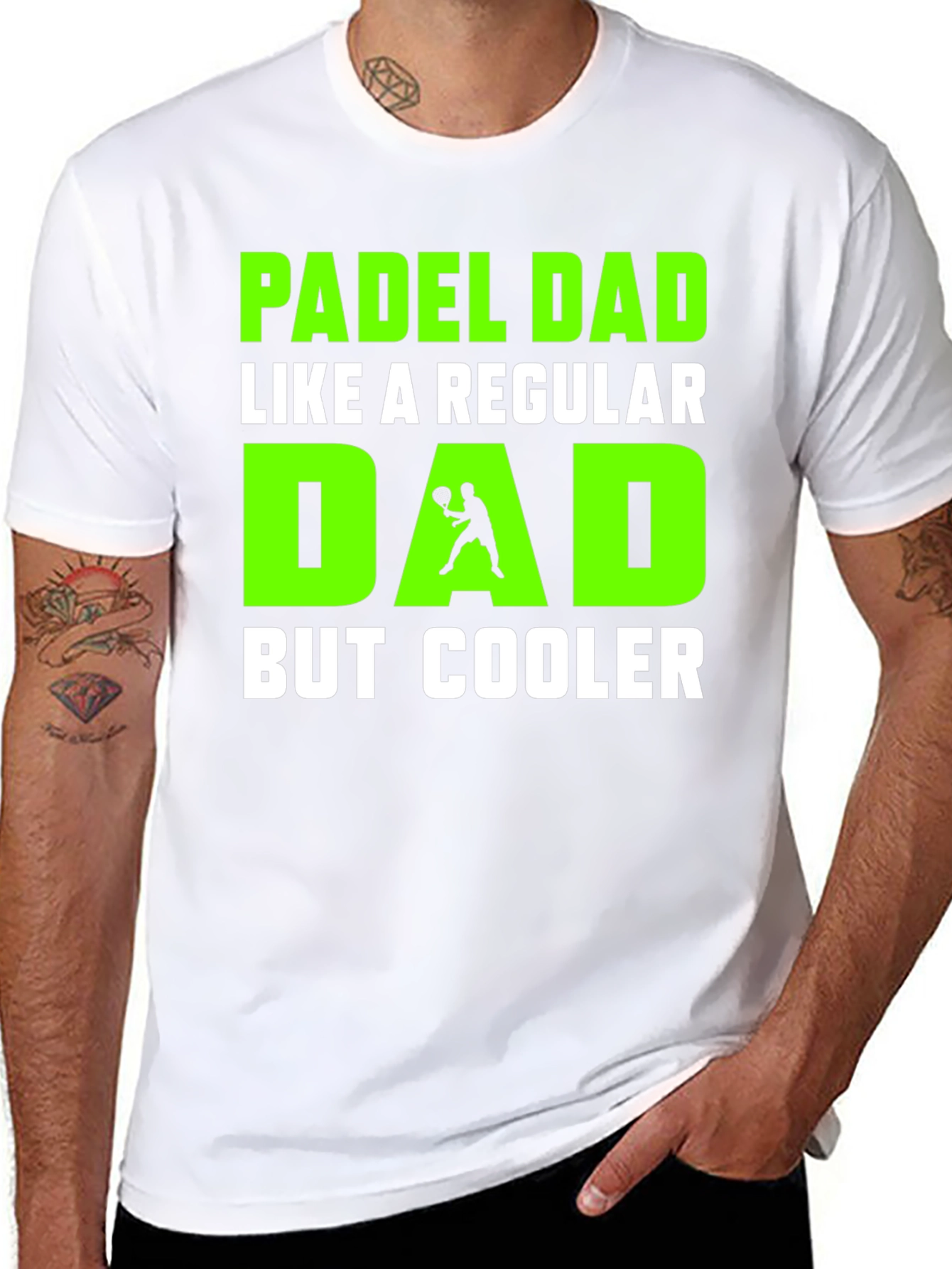 Black Padel Dad T-Shirt - Cooler Than Regular Dads! view 8