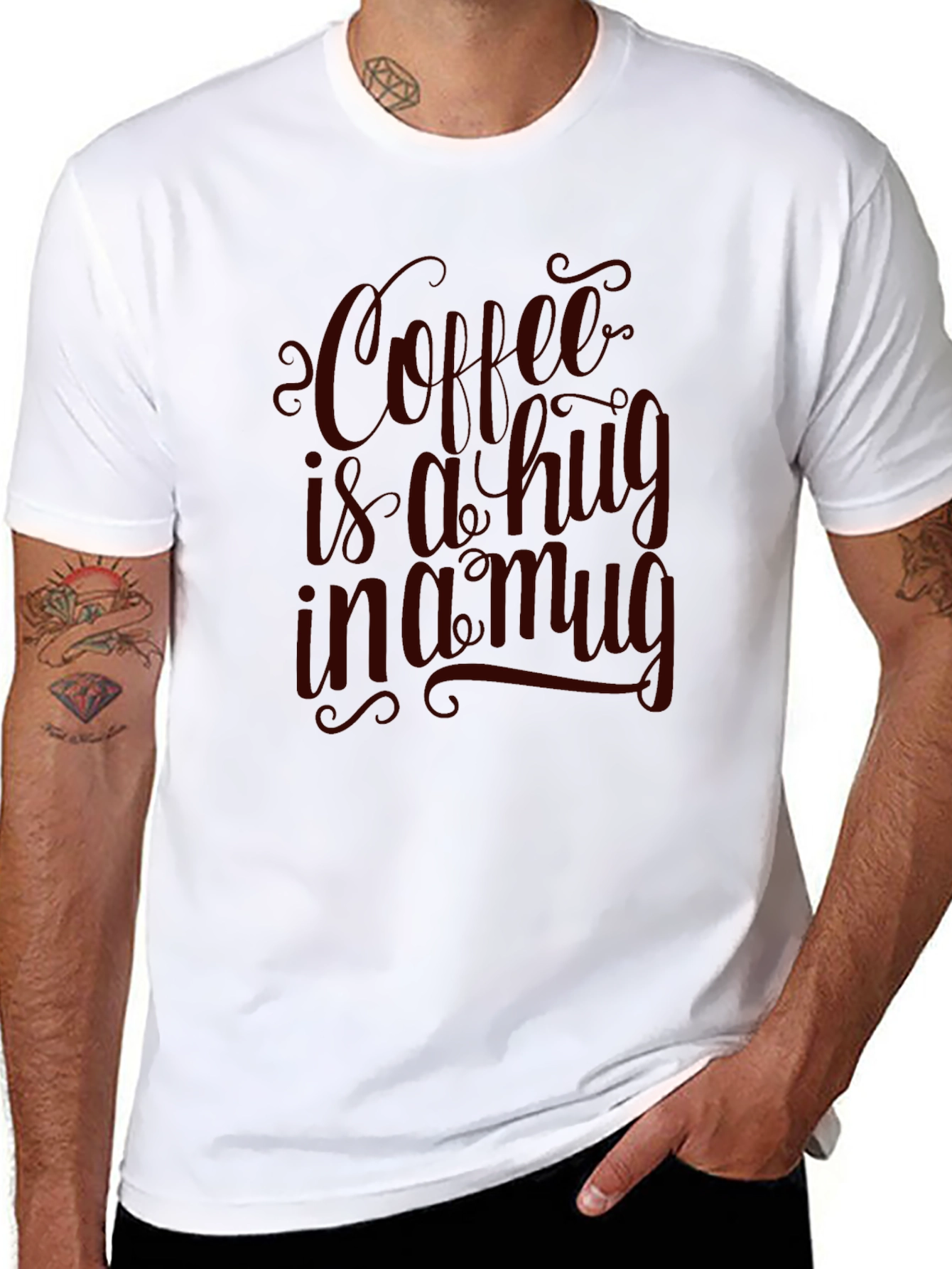 Black Coffee is a Hug in a Mug Graphic Tee view 8
