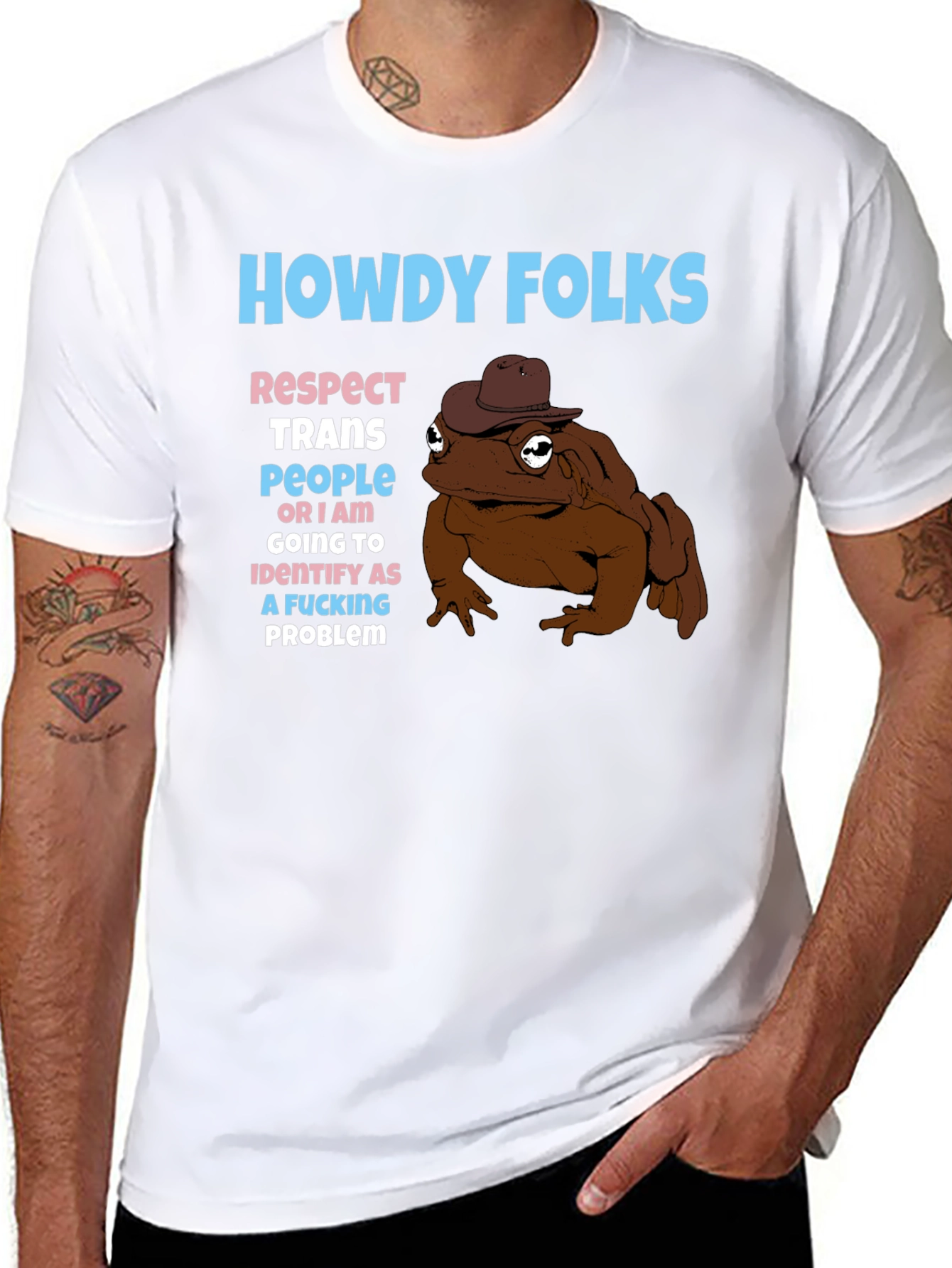 Black Howdy Folks Frog Graphic Tee view 8