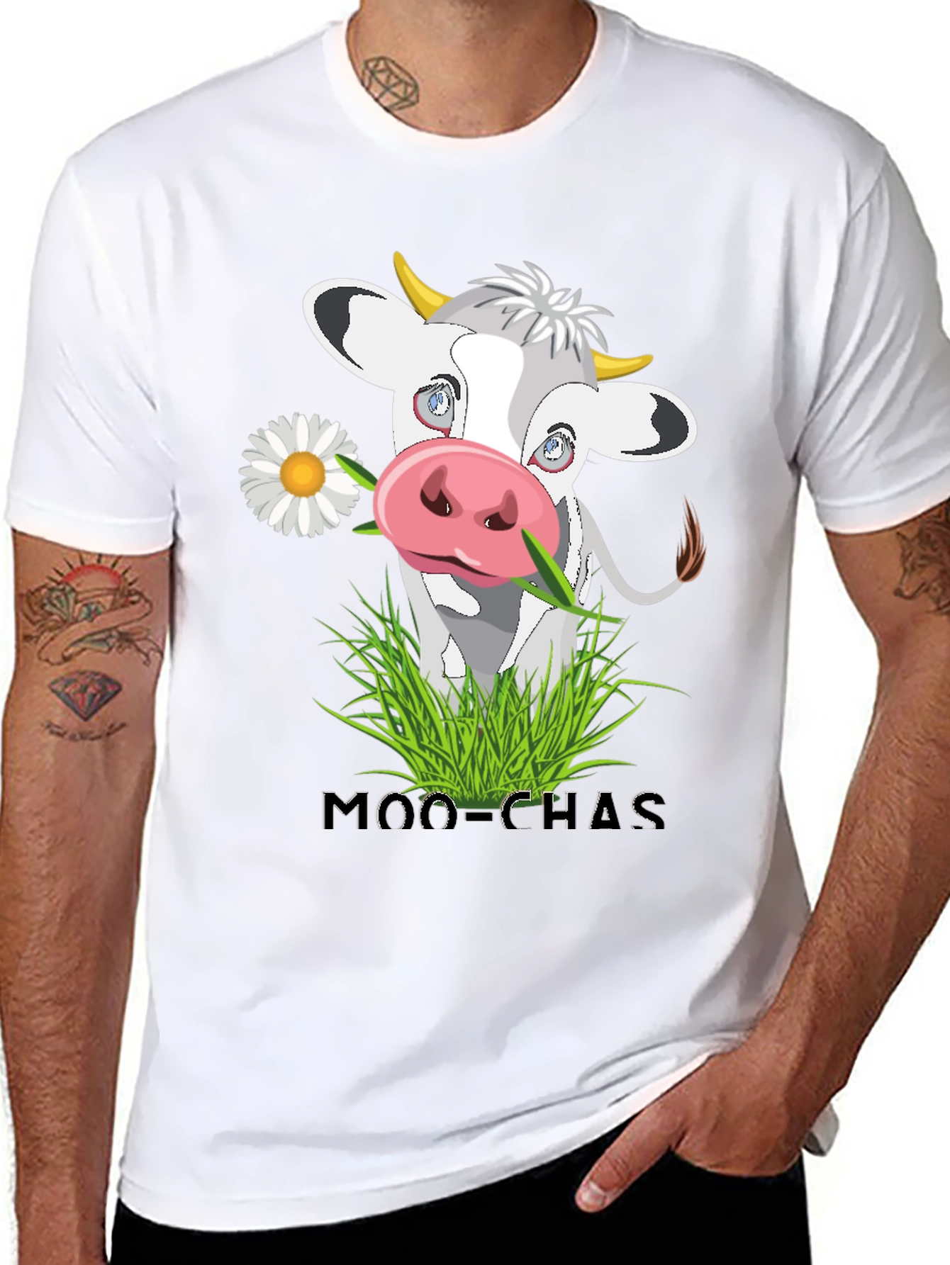 Black Moo-Chas Cow T-Shirt view 8