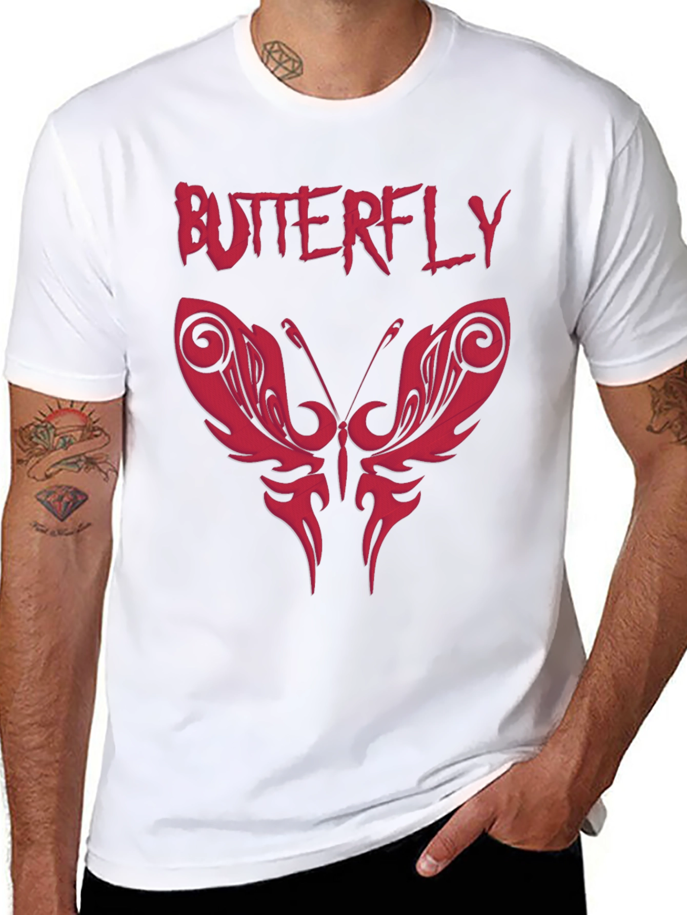 Black Butterfly Graphic Print Tee - Edgy Style view 8