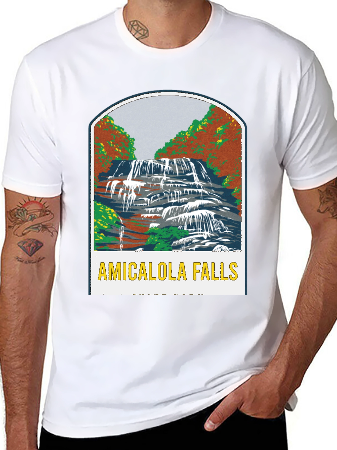 Black Amicalola Falls Black T-Shirt view 8