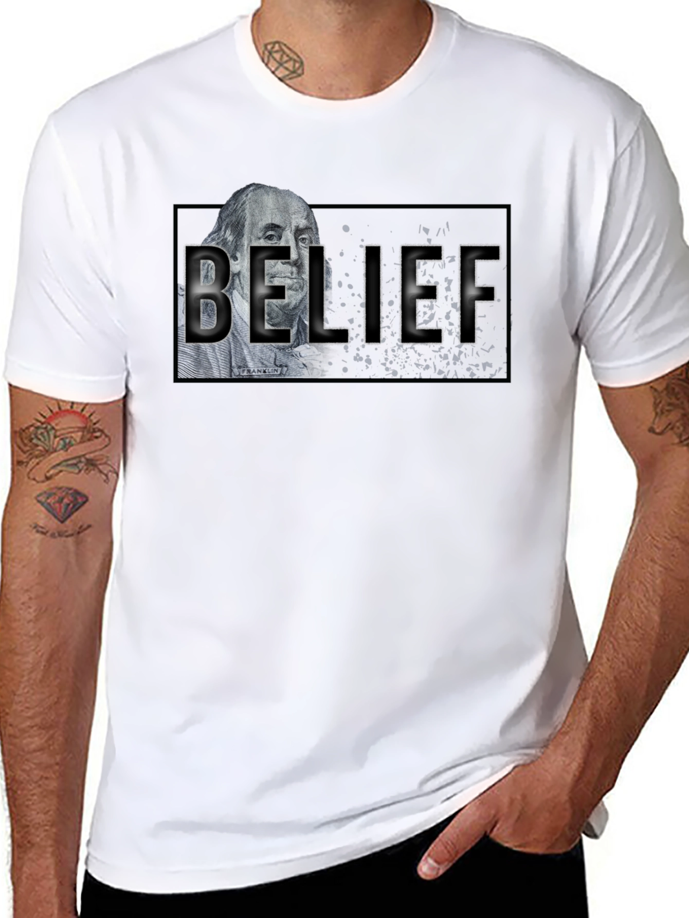 Black Belief Graphic T-Shirt - Black Crew Neck view 8