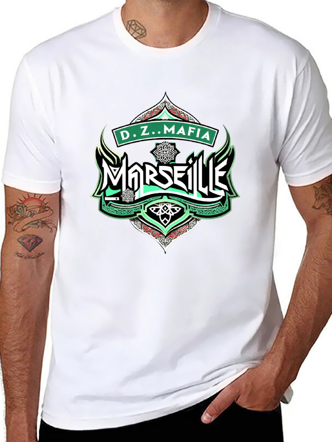 Black D.Z. Mafia Marseille Black T-Shirt view 8