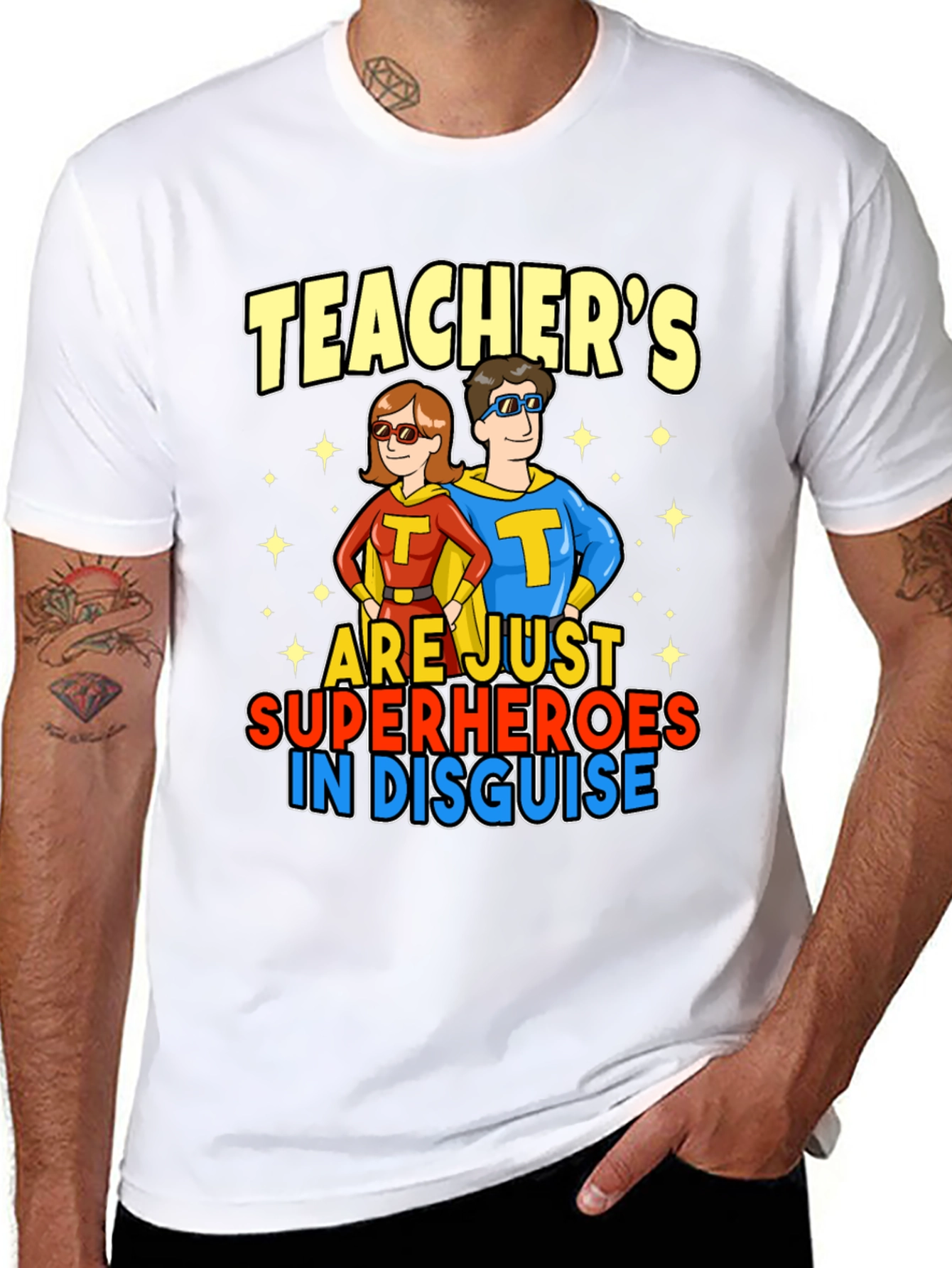 Black Teacher Superhero T-Shirt view 8