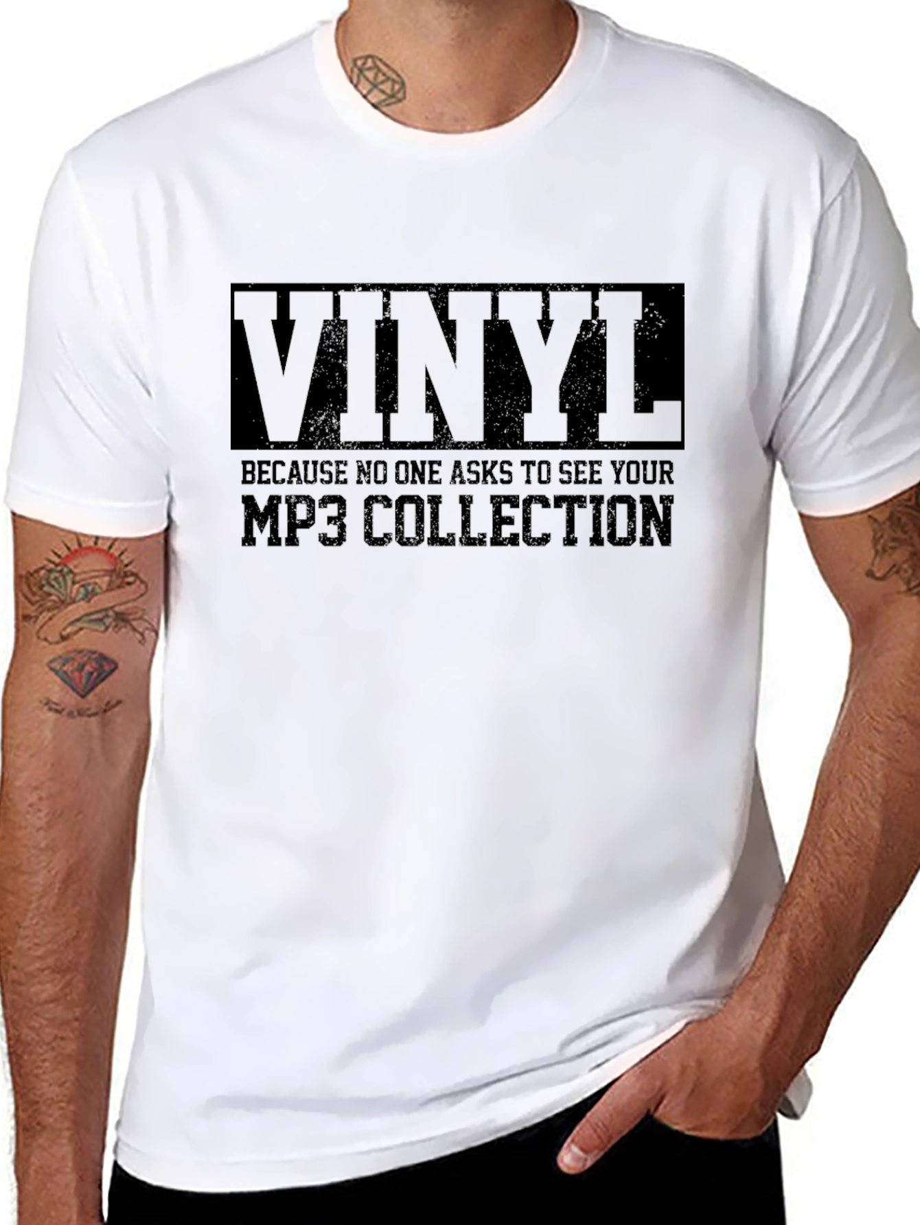 Black Vinyl MP3 Collection Graphic T-Shirt view 8