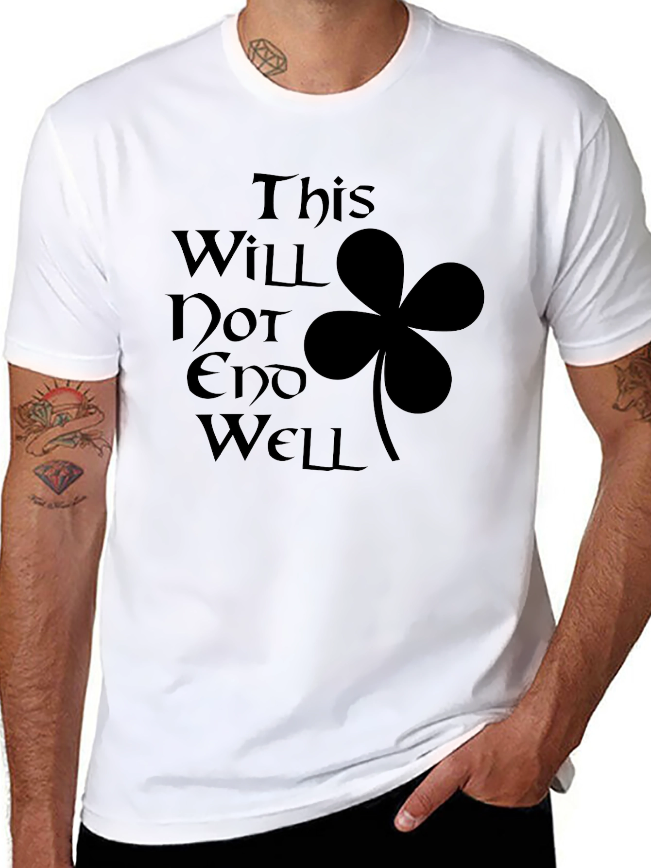 Black This Will Not End Well T-Shirt view 8