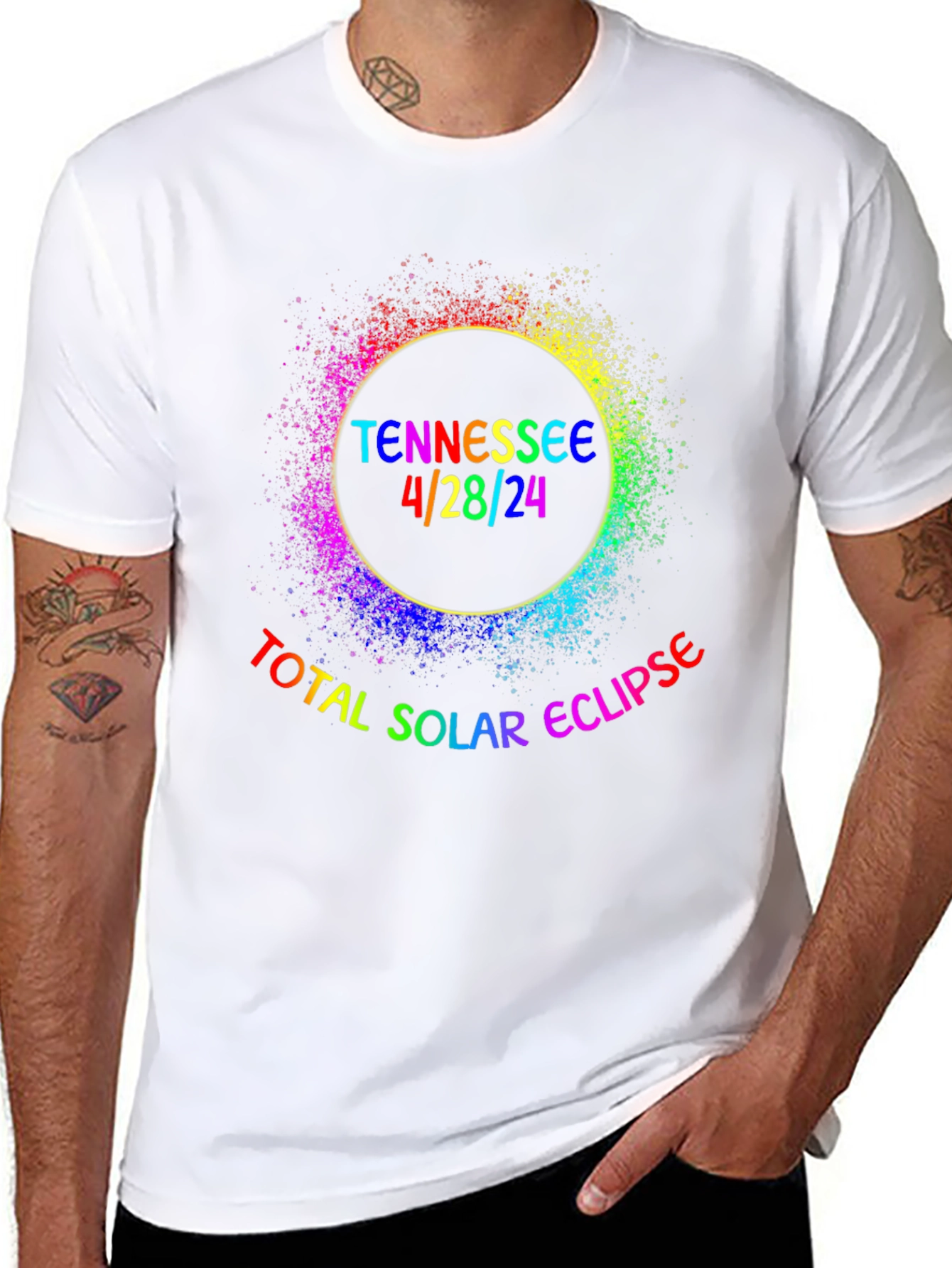 Black Tennessee Total Solar Eclipse 4/28/24 T-Shirt view 8