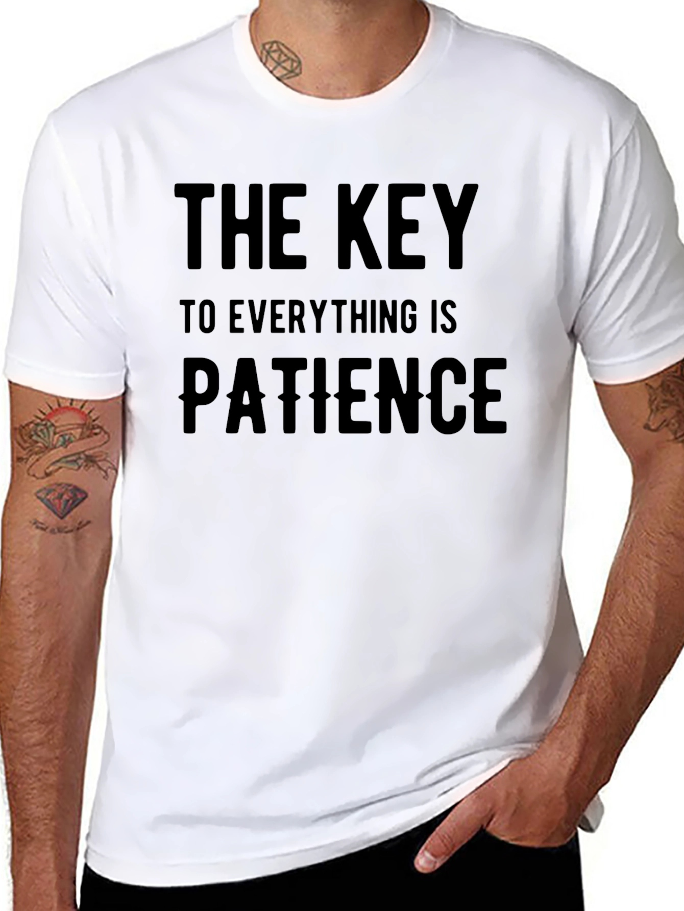 Black Patience Is Key Black Graphic T-Shirt view 8