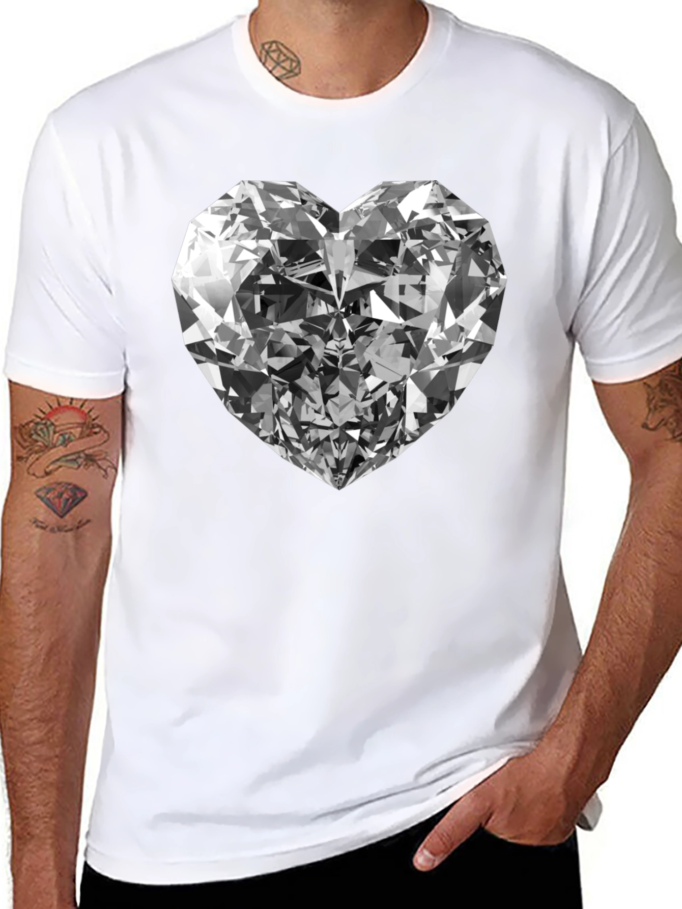 Black Diamond Heart Graphic Tee - Black view 8