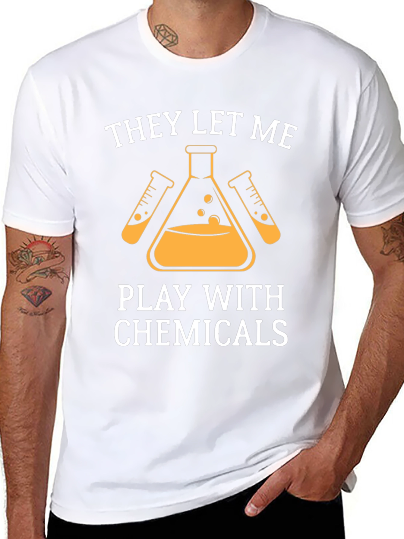 Black They Let Me Play With Chemicals T-Shirt view 8
