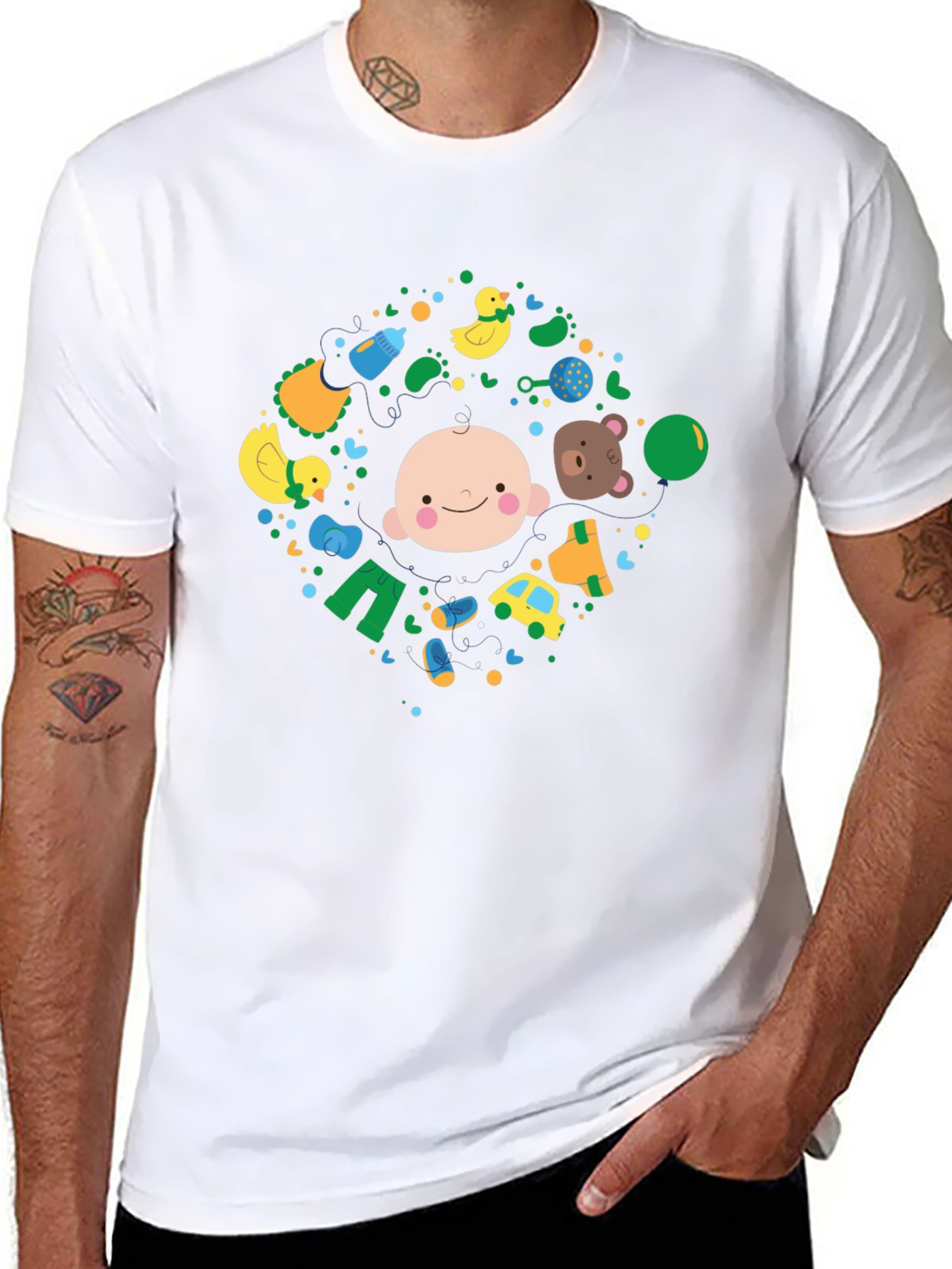 Baby Circle Graphic Tee - Black - 8