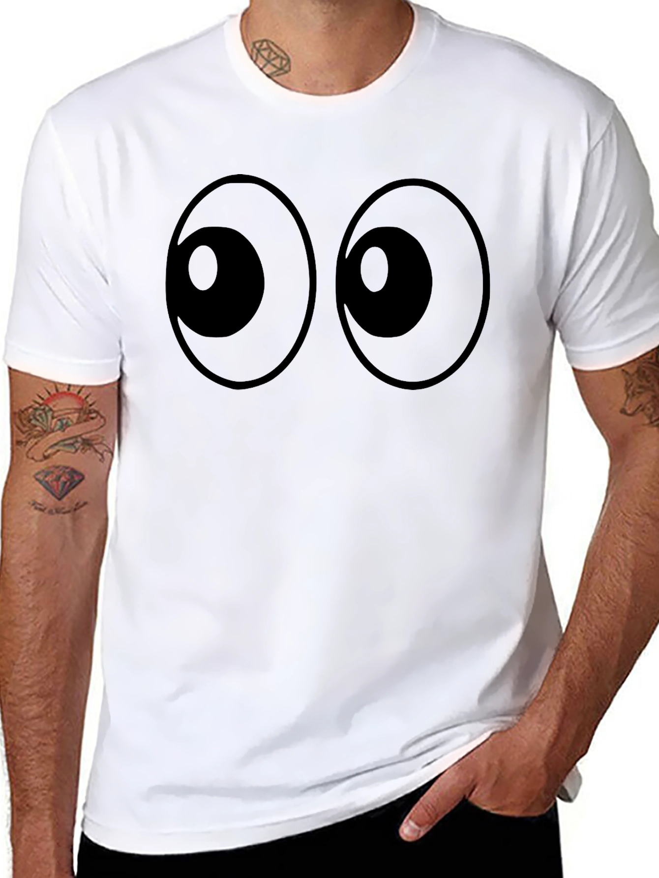Black Googly Eyes Black T-Shirt view 8
