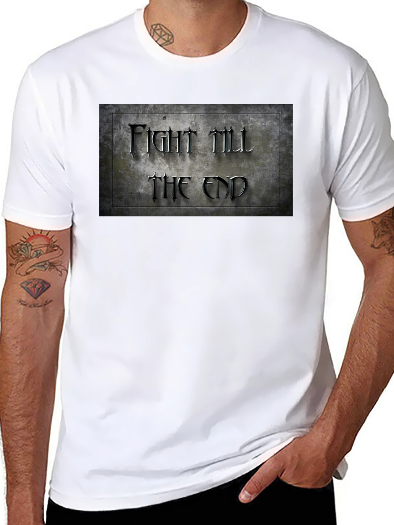 Black Fight Till The End Graphic T-Shirt view 8