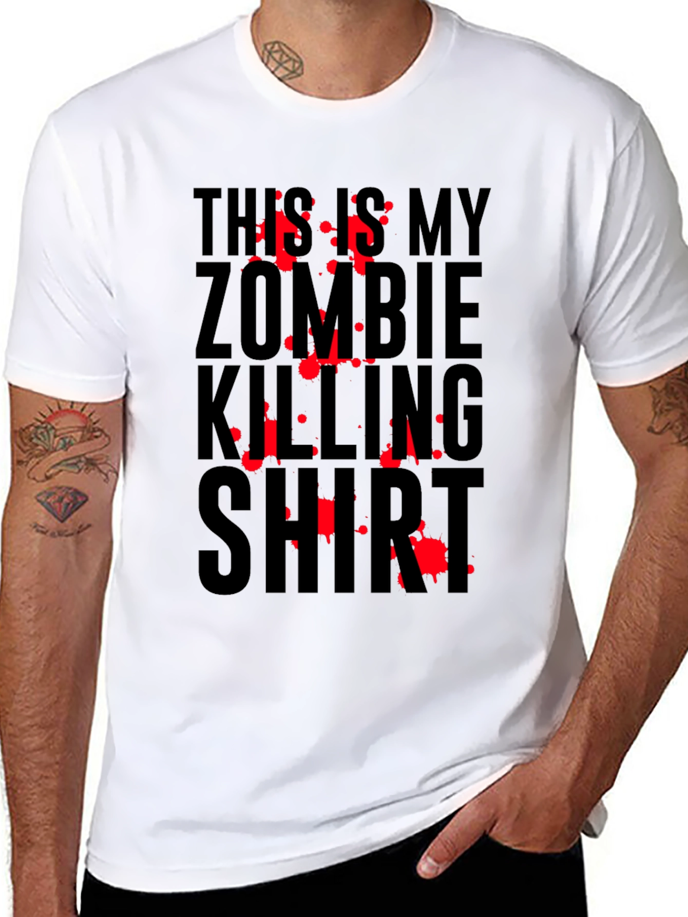 Black Zombie Killing Shirt - Horror Graphic Tee view 8