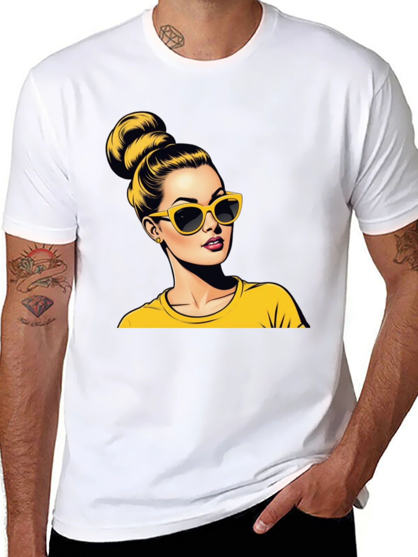 Black Retro Chic Graphic Tee view 8