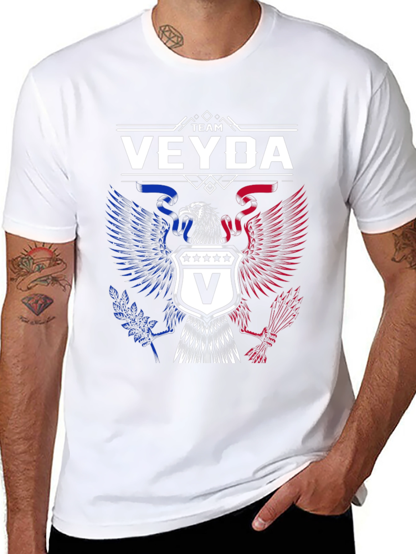Black Team Veyda Patriotic Eagle Graphic T-Shirt view 8