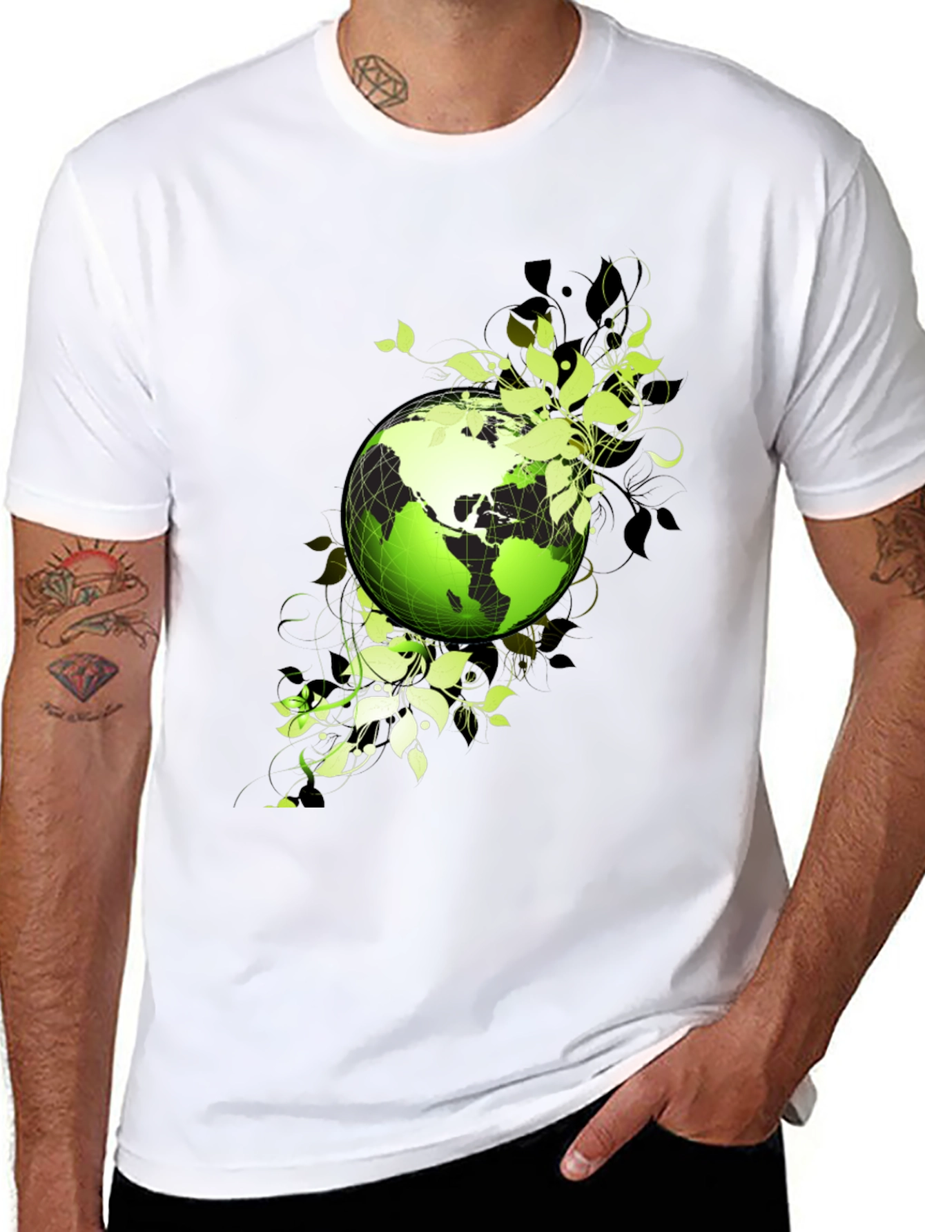 Black Eco Earth Graphic T-Shirt - Black view 8