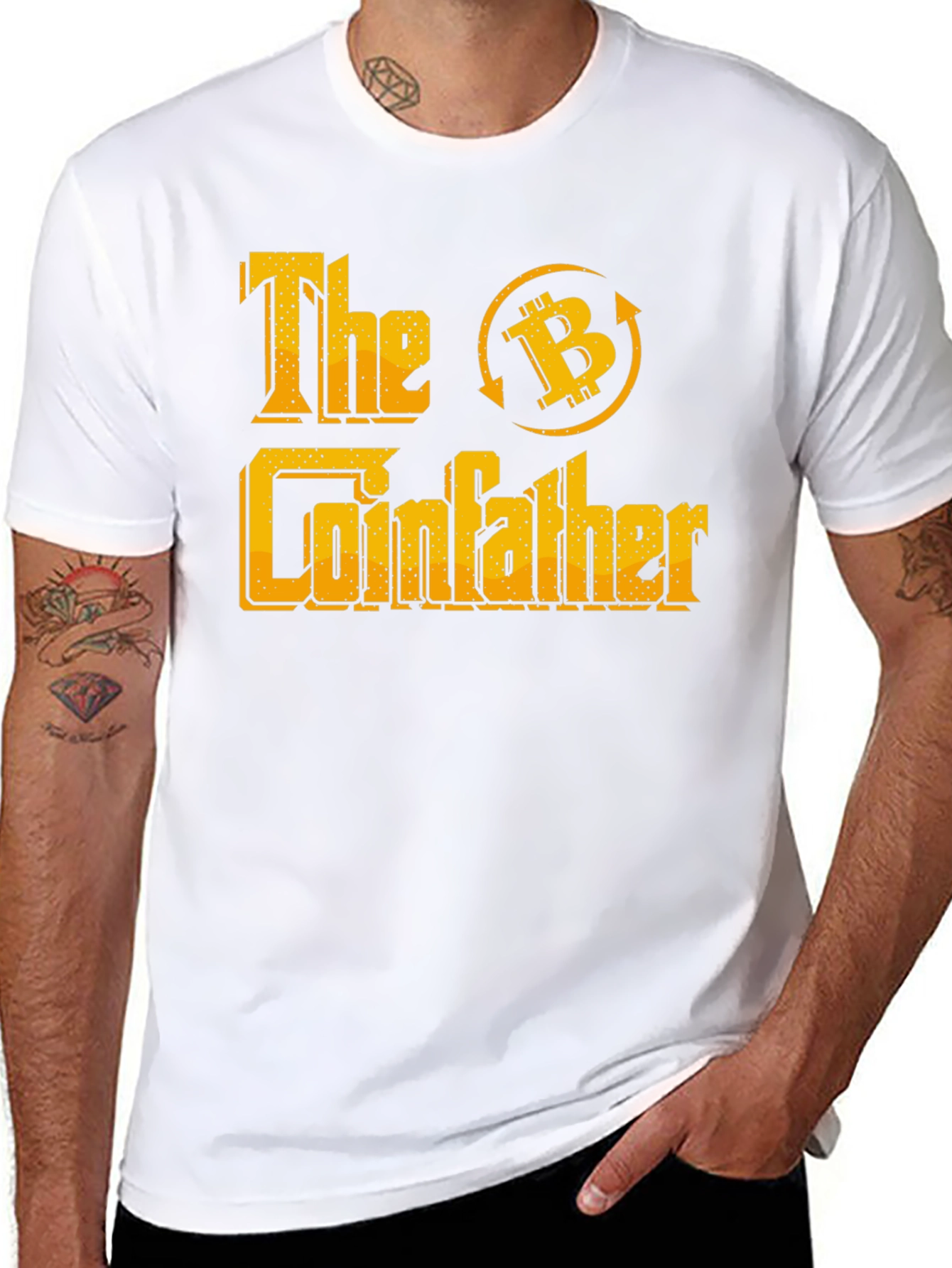 Black The Coinfather Bitcoin Crypto T-Shirt view 8