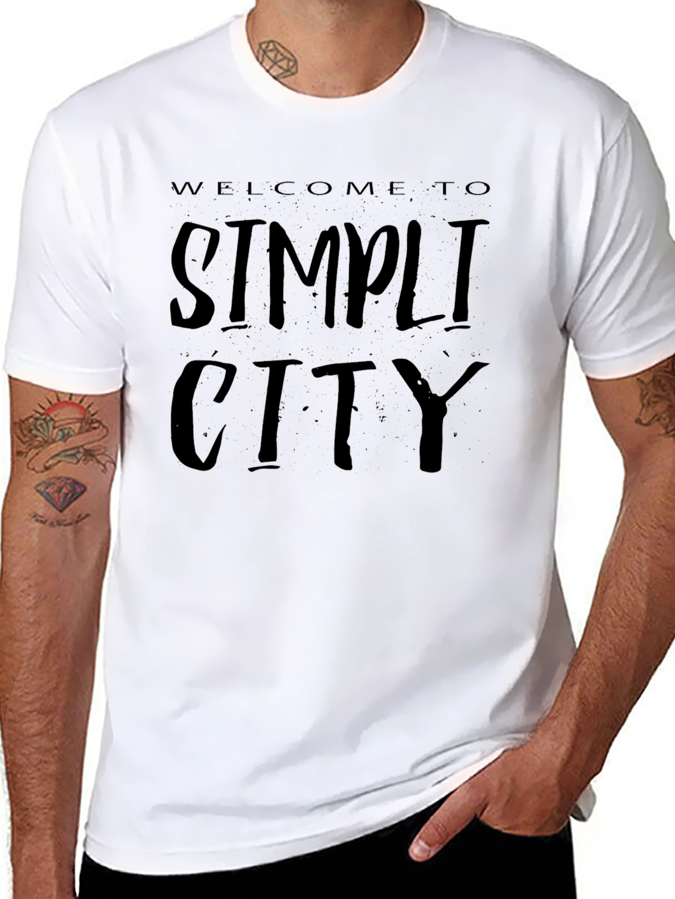 Black Simplicity City Graphic Print Tee view 8