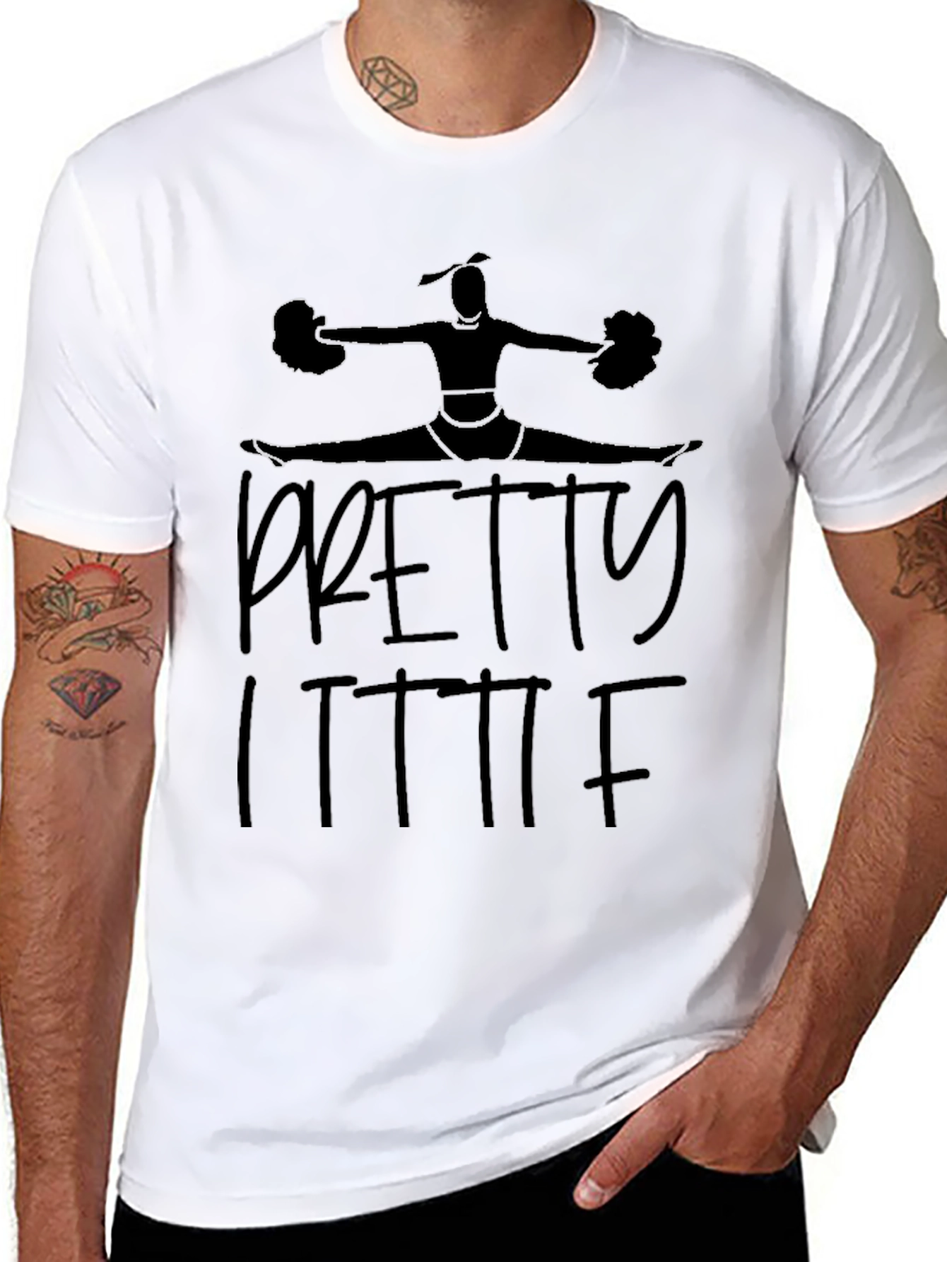 Black Pretty Little Cheer T-Shirt view 8