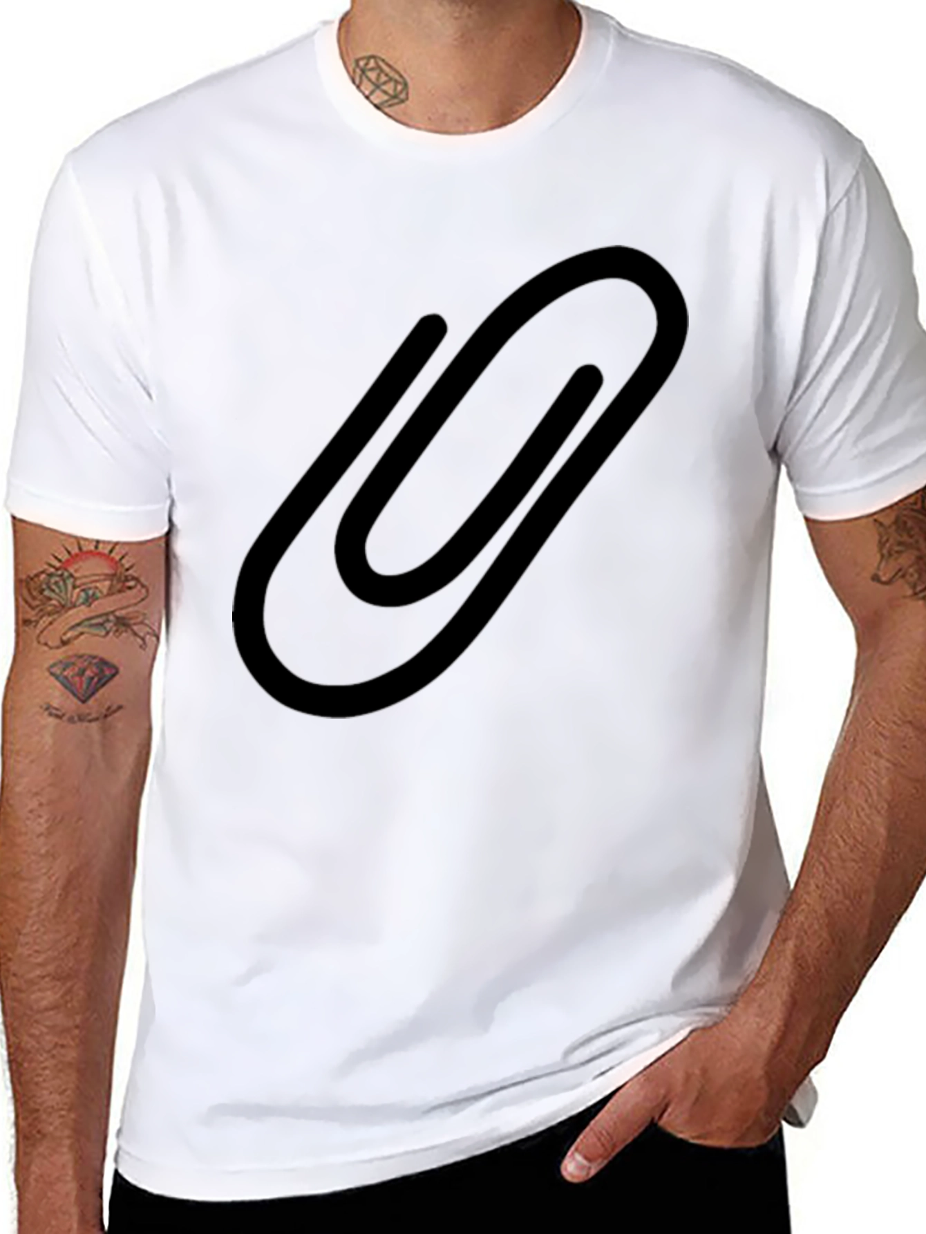 Black Paperclip Graphic T-Shirt view 8