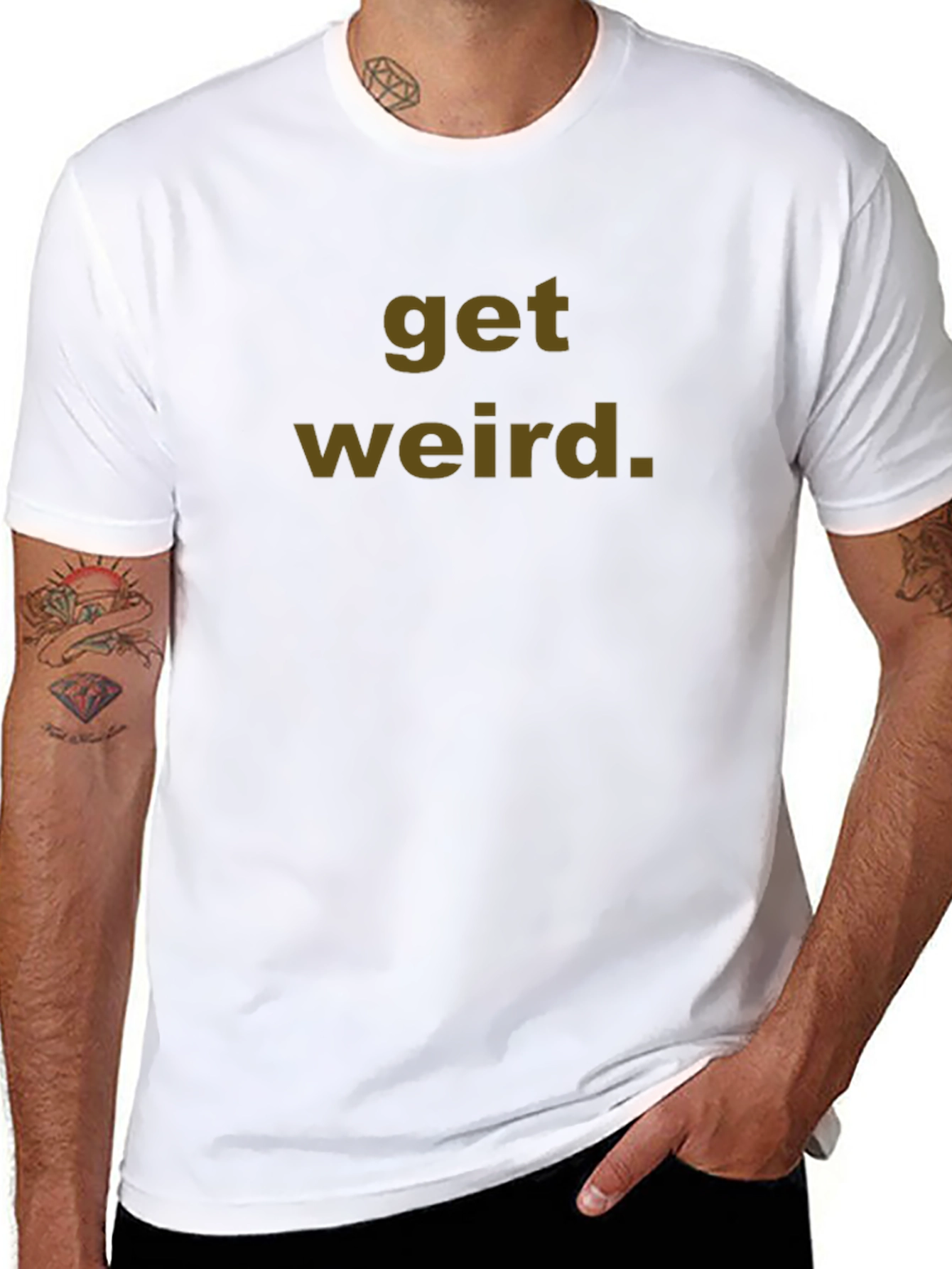 Black Get Weird Graphic Tee - Unisex Cotton T-Shirt view 8