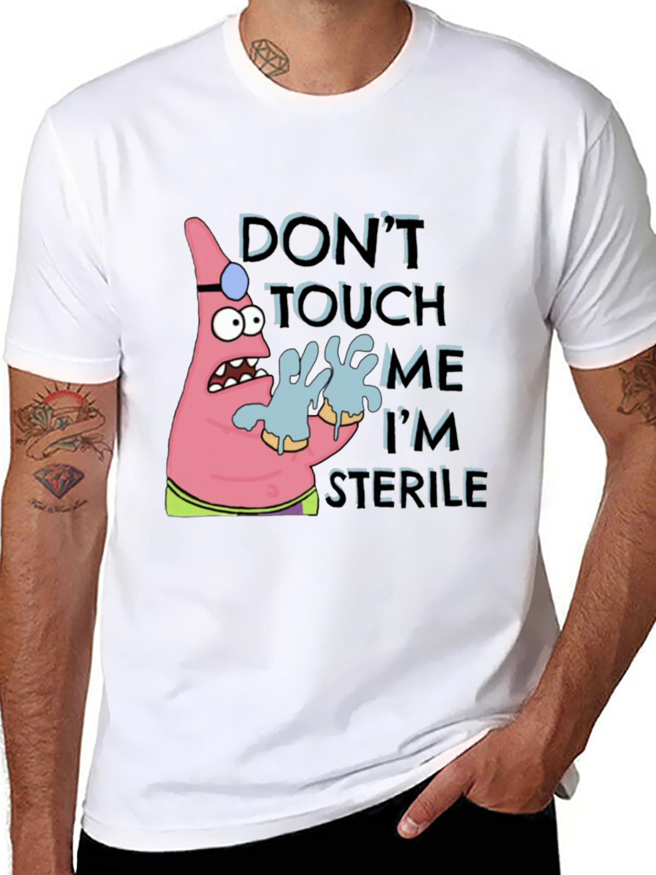 Black Don't Touch Me I'm Sterile T-Shirt view 8