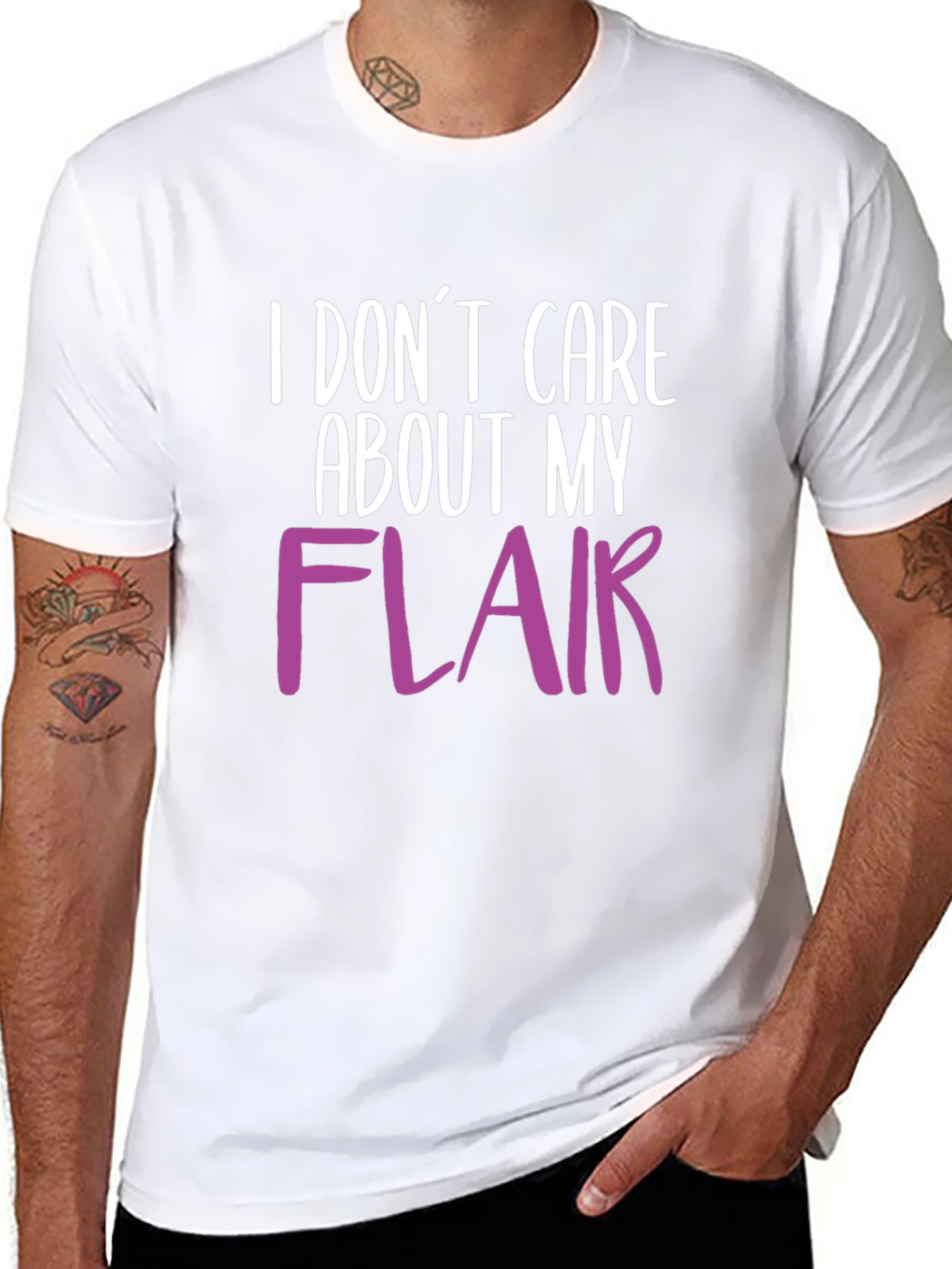 Black I Don't Care About My Flair T-Shirt view 8