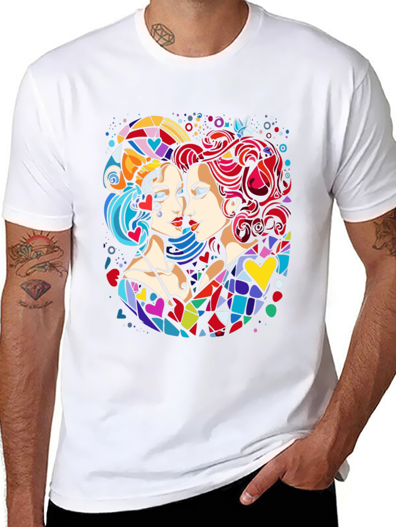 Colorful Abstract Art Graphic Tee - 8