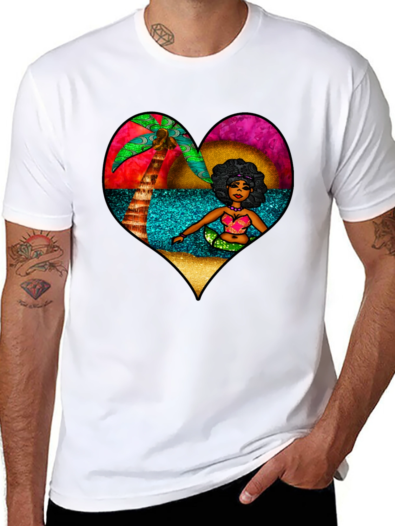 Mermaid Heart Graphic T-Shirt - 8