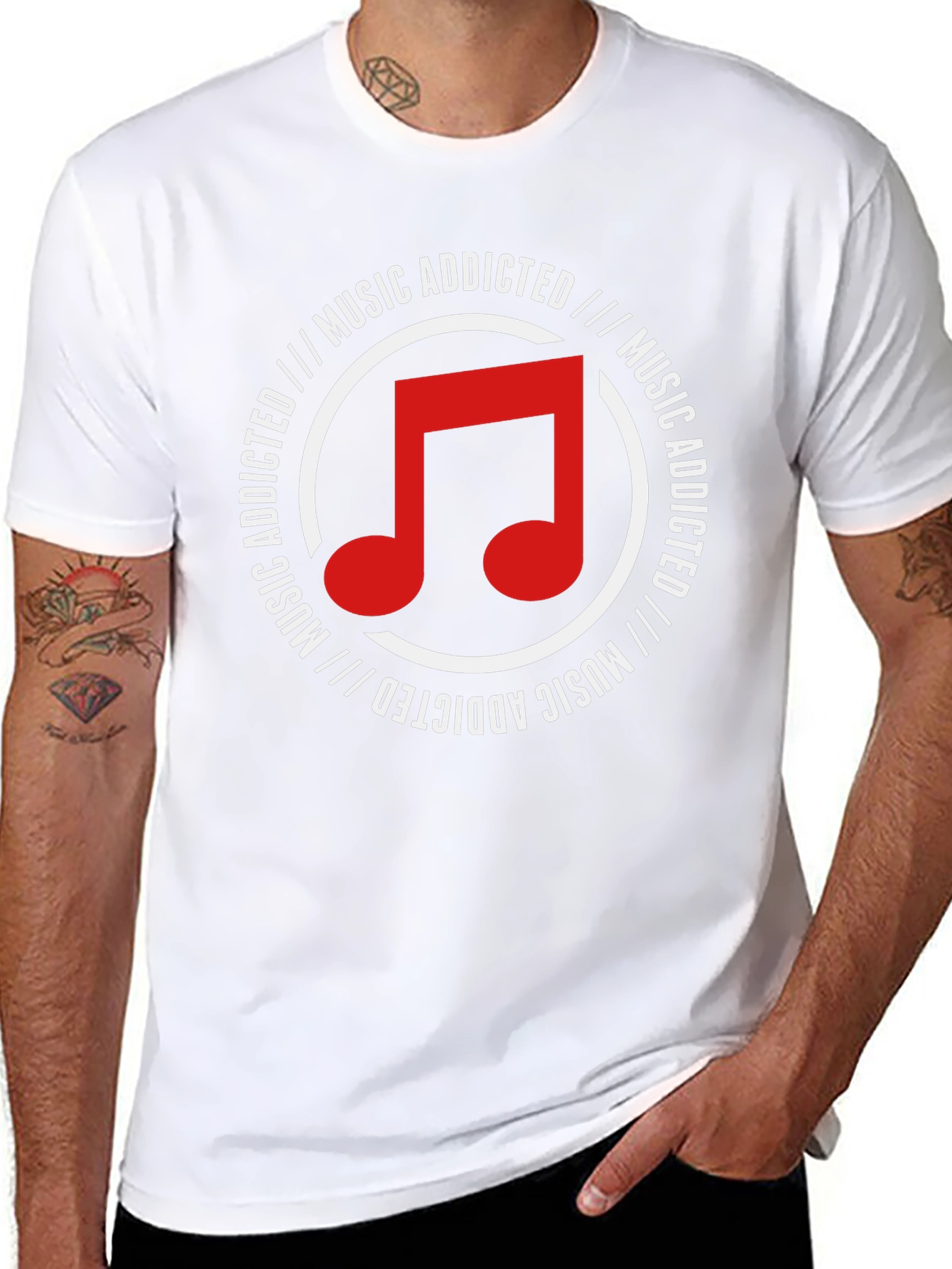 Black Music Addicted Graphic T-Shirt view 8