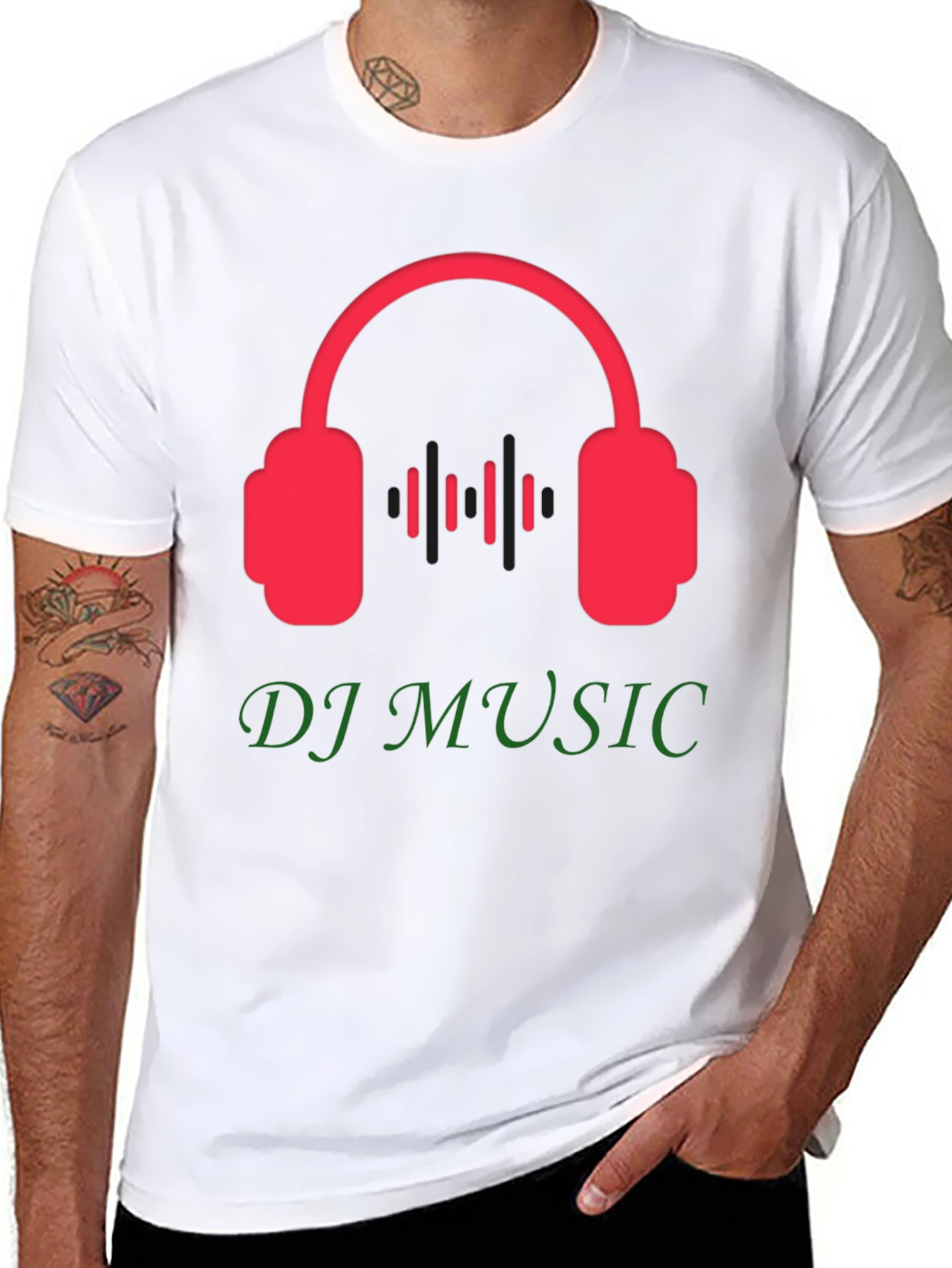 Black DJ Music Graphic Tee - Black T-Shirt view 8