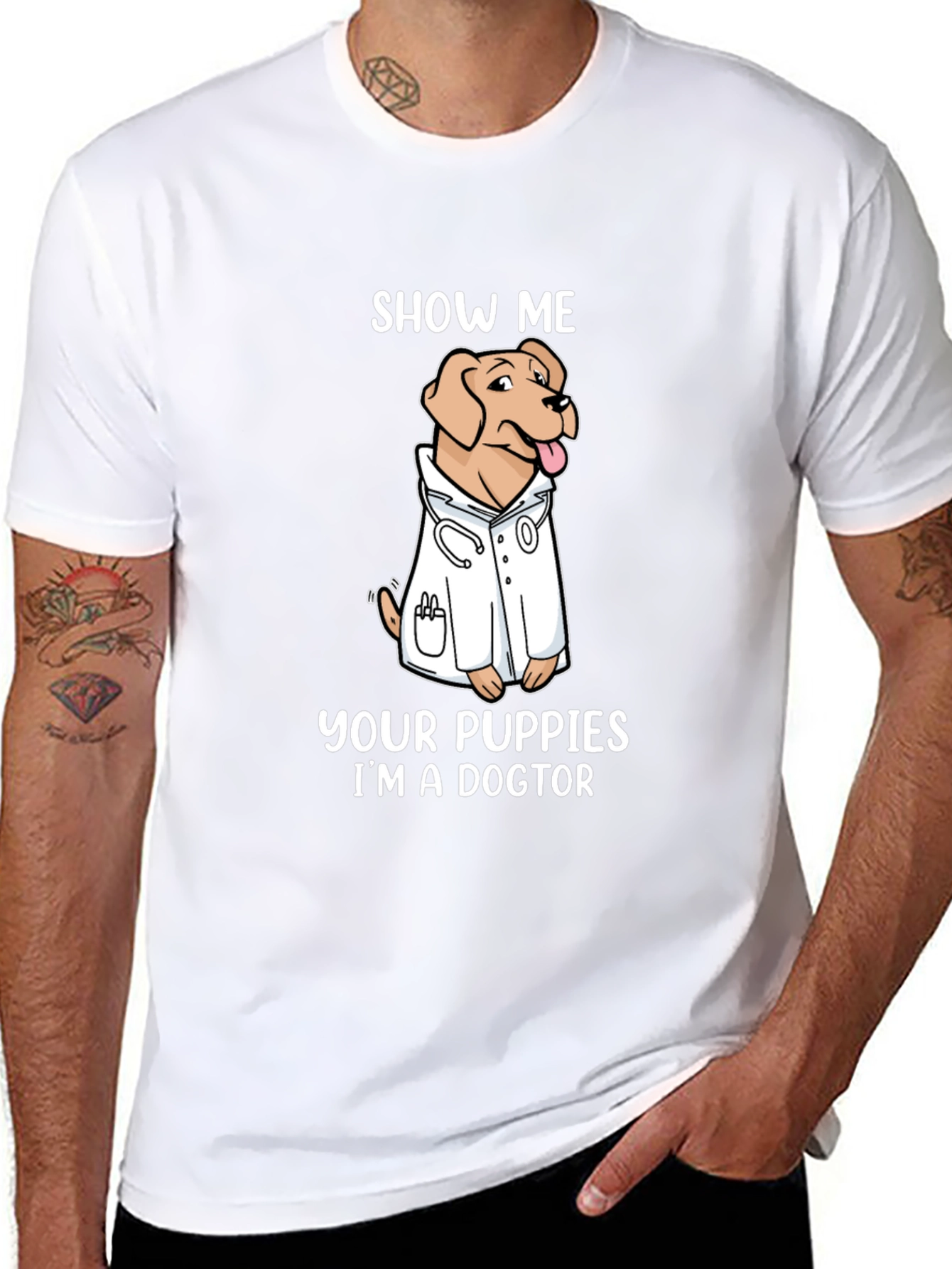 Black Show Me Your Puppies I'm A Doctor T-Shirt view 8