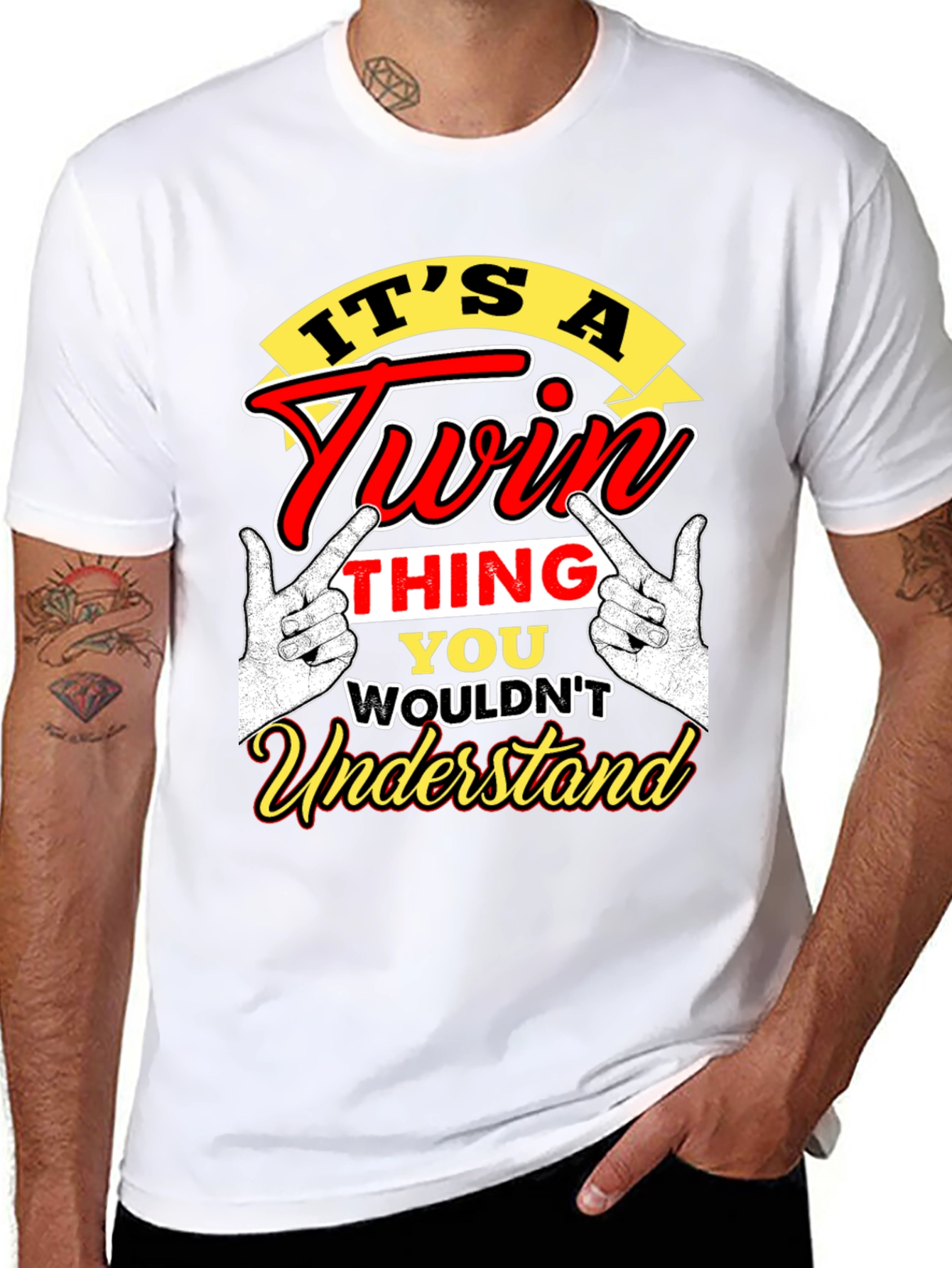 Black It's a Twin Thing T-Shirt view 8