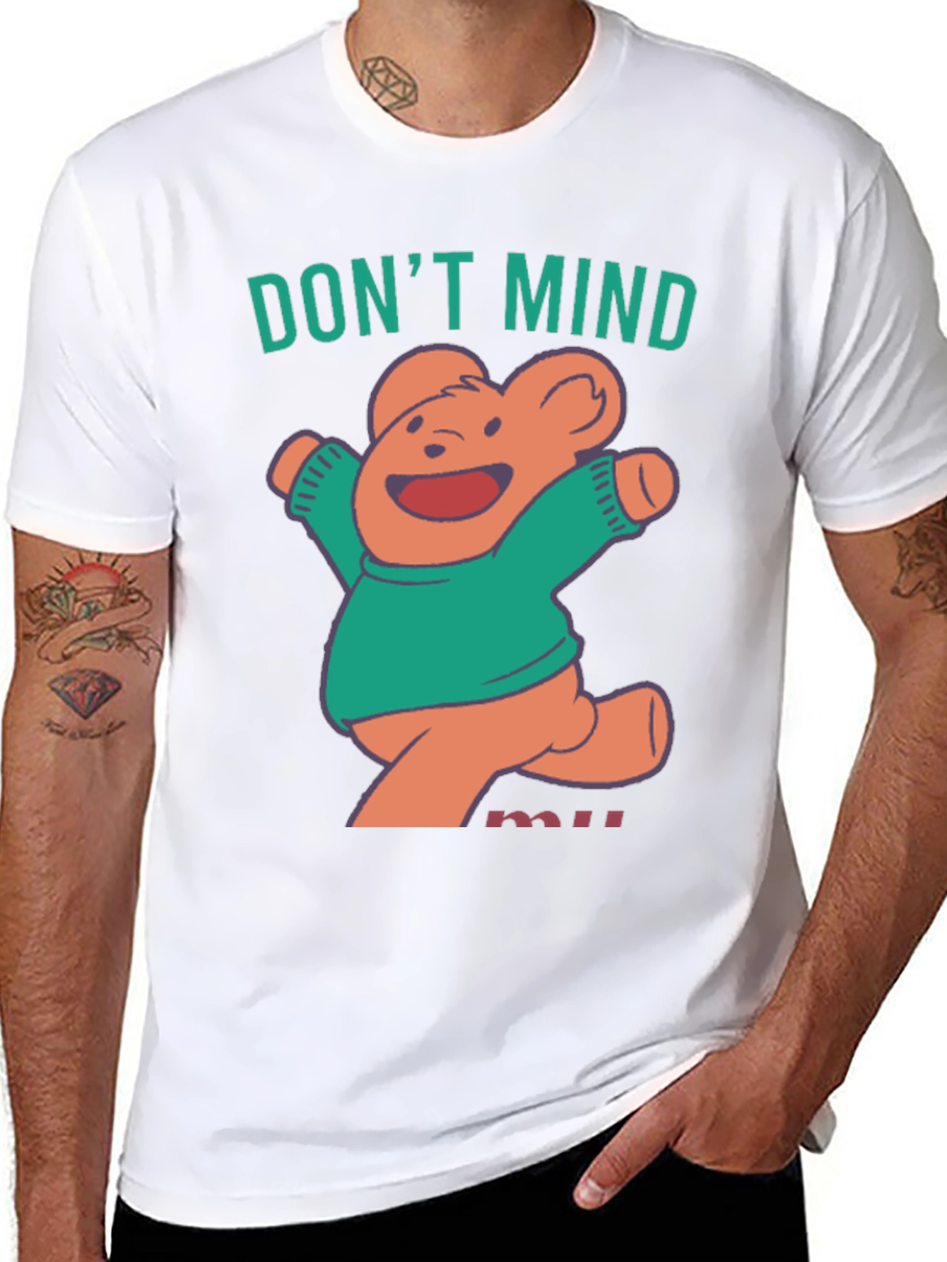 Black Don't Mind Me Bear T-Shirt view 8