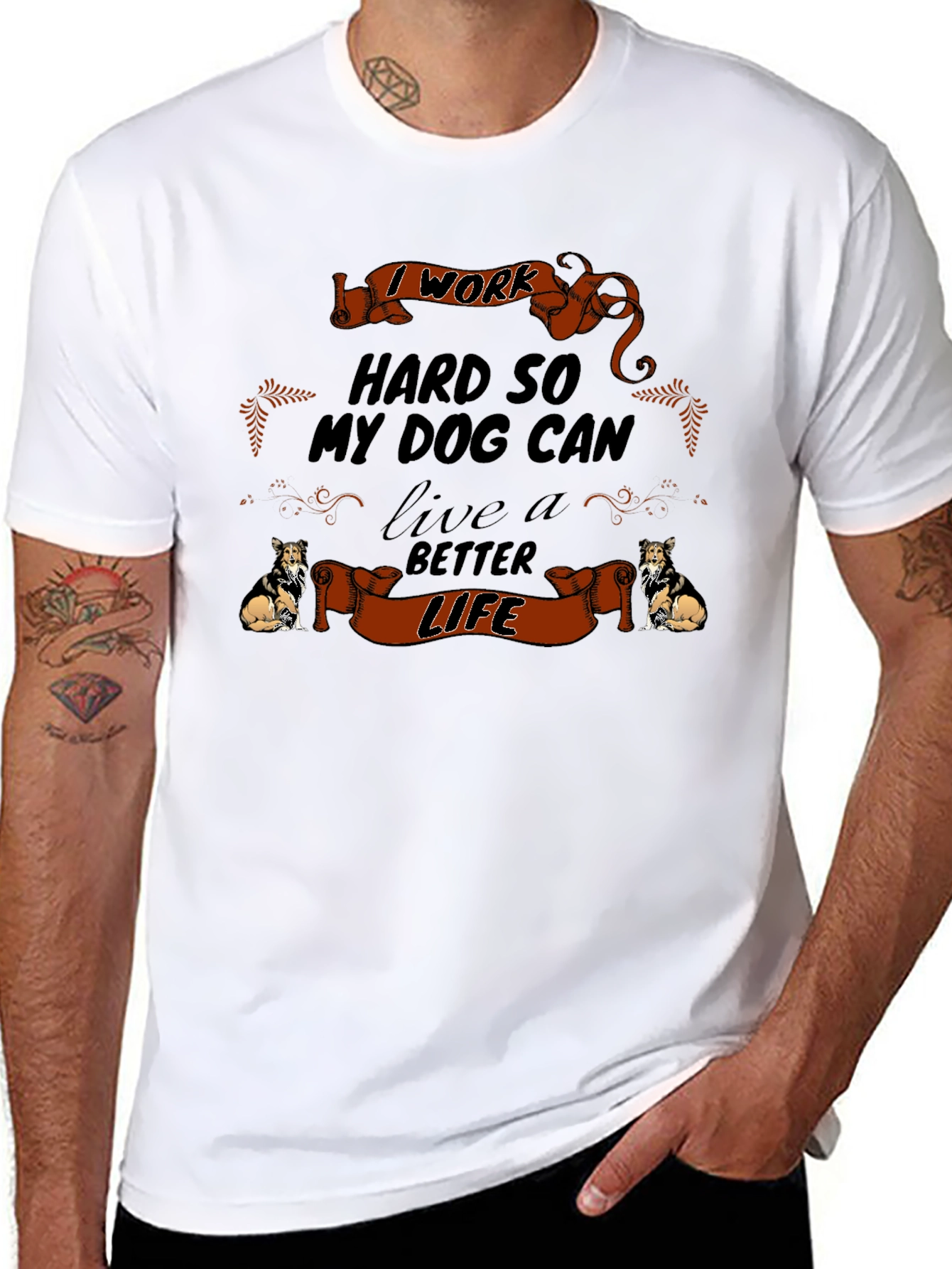 Black Dog Lover T-Shirt: I Work Hard So My Dog Can Live a Better Life view 8