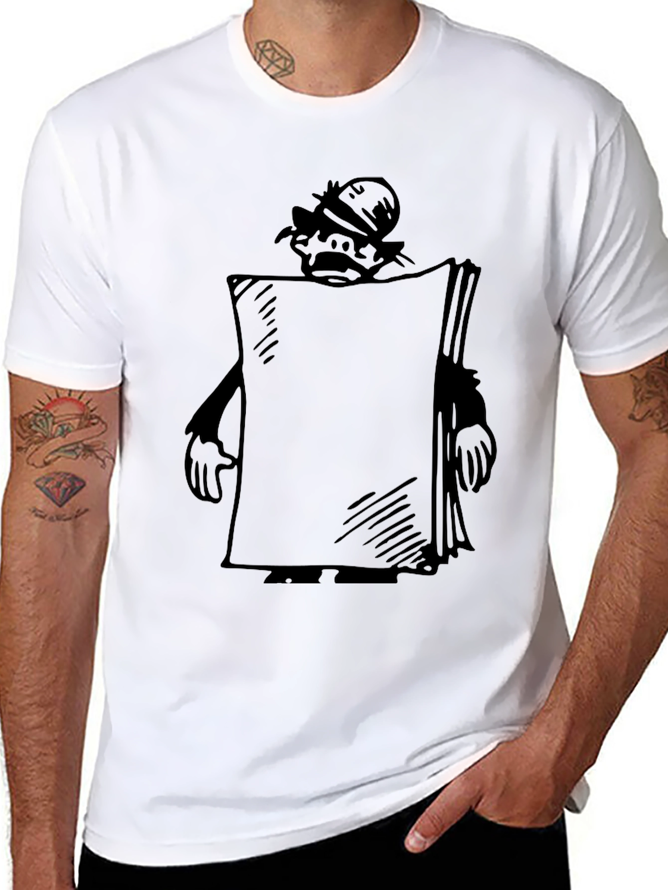 Black Cartoon Character Black T-Shirt view 8