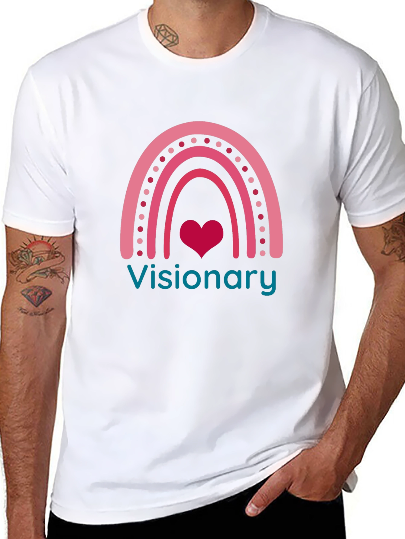 Black Visionary Heart Rainbow Graphic Tee view 8