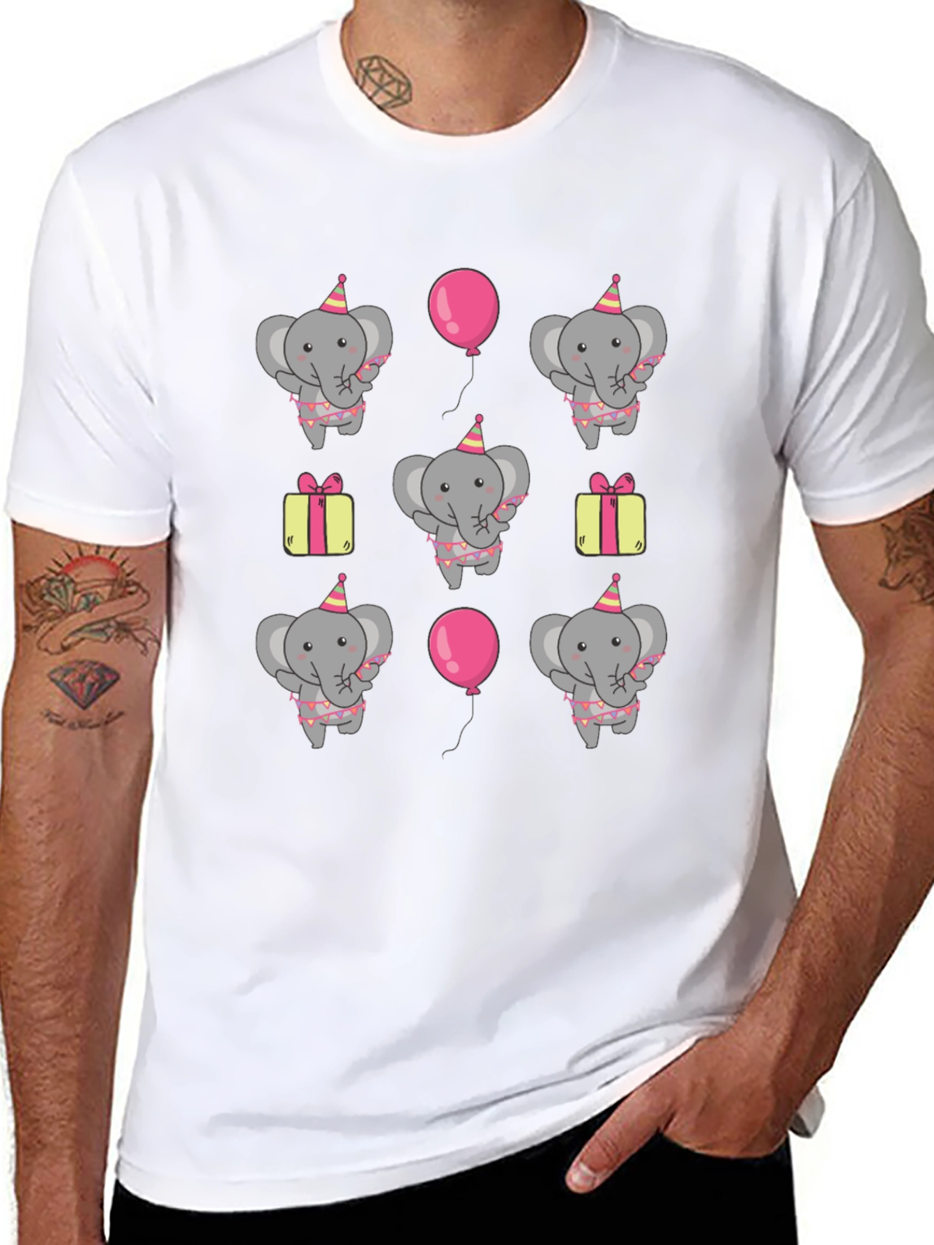 Black Elephant Birthday Party T-Shirt - Fun Graphic Tee view 8