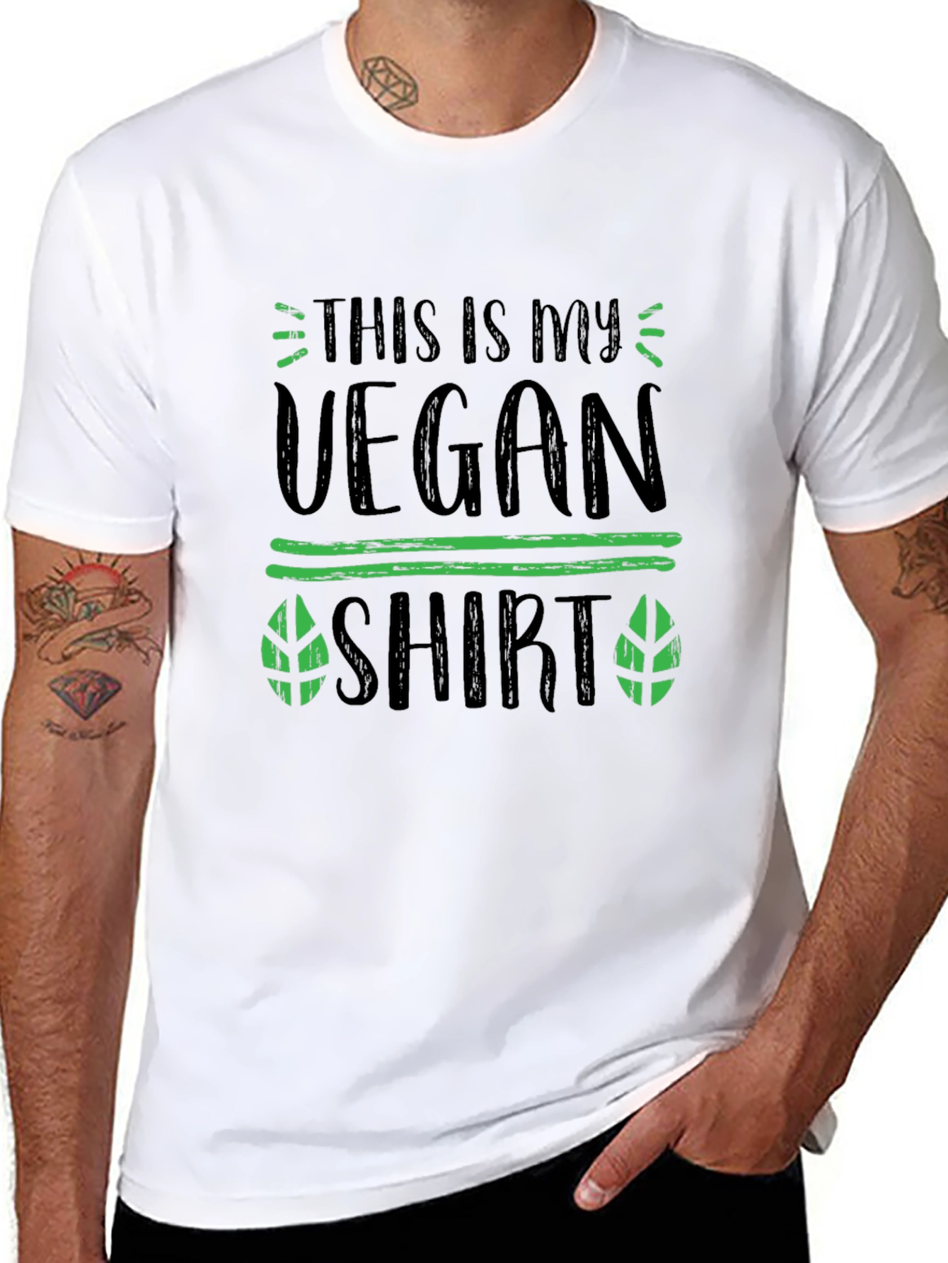 Black Vegan Shirt: "This Is My Vegan Shirt" - Black Tee view 8